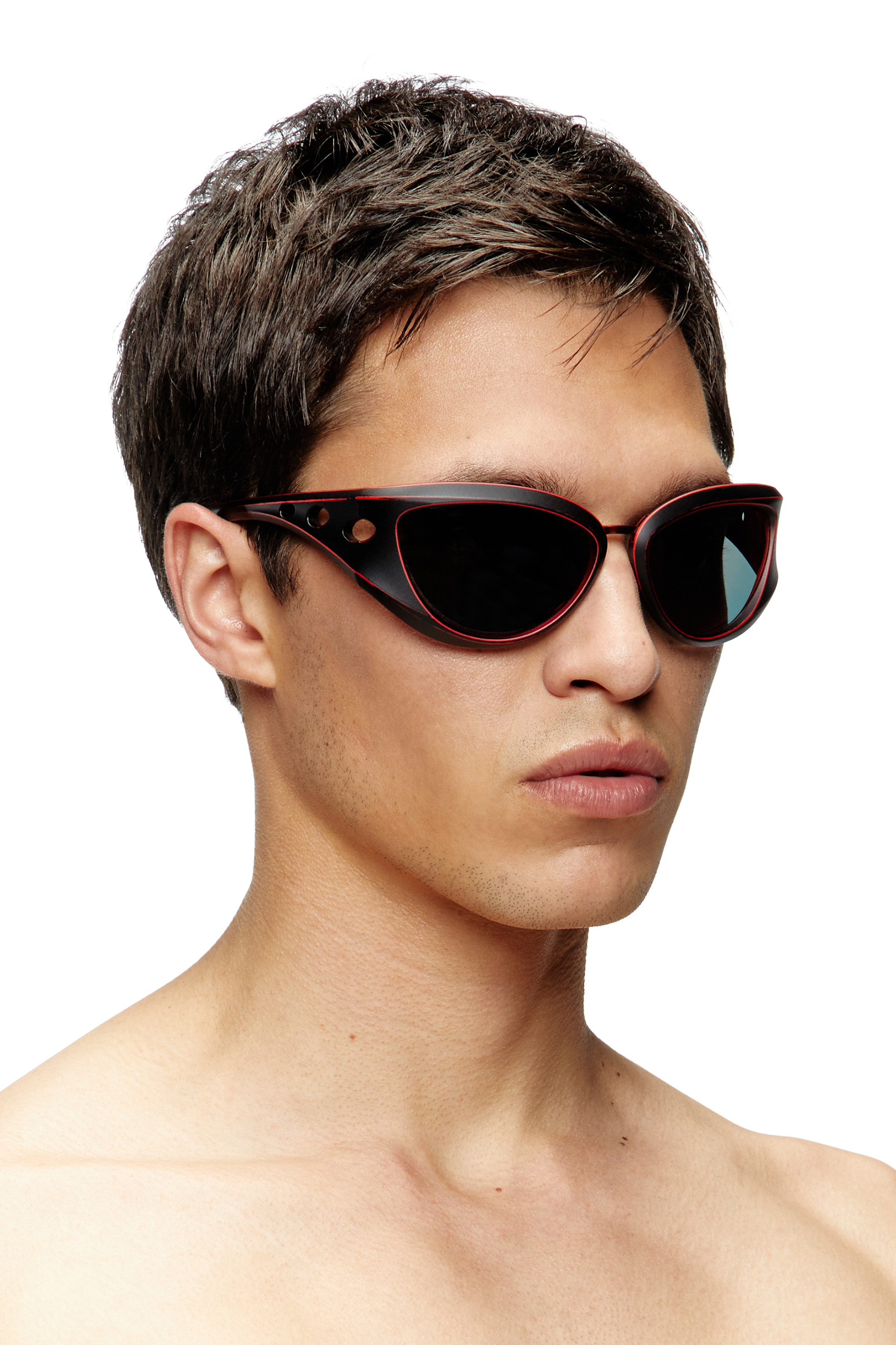 Diesel - 0DL3007U, Unisex's Cat-eye style sunglasses in Red - 4