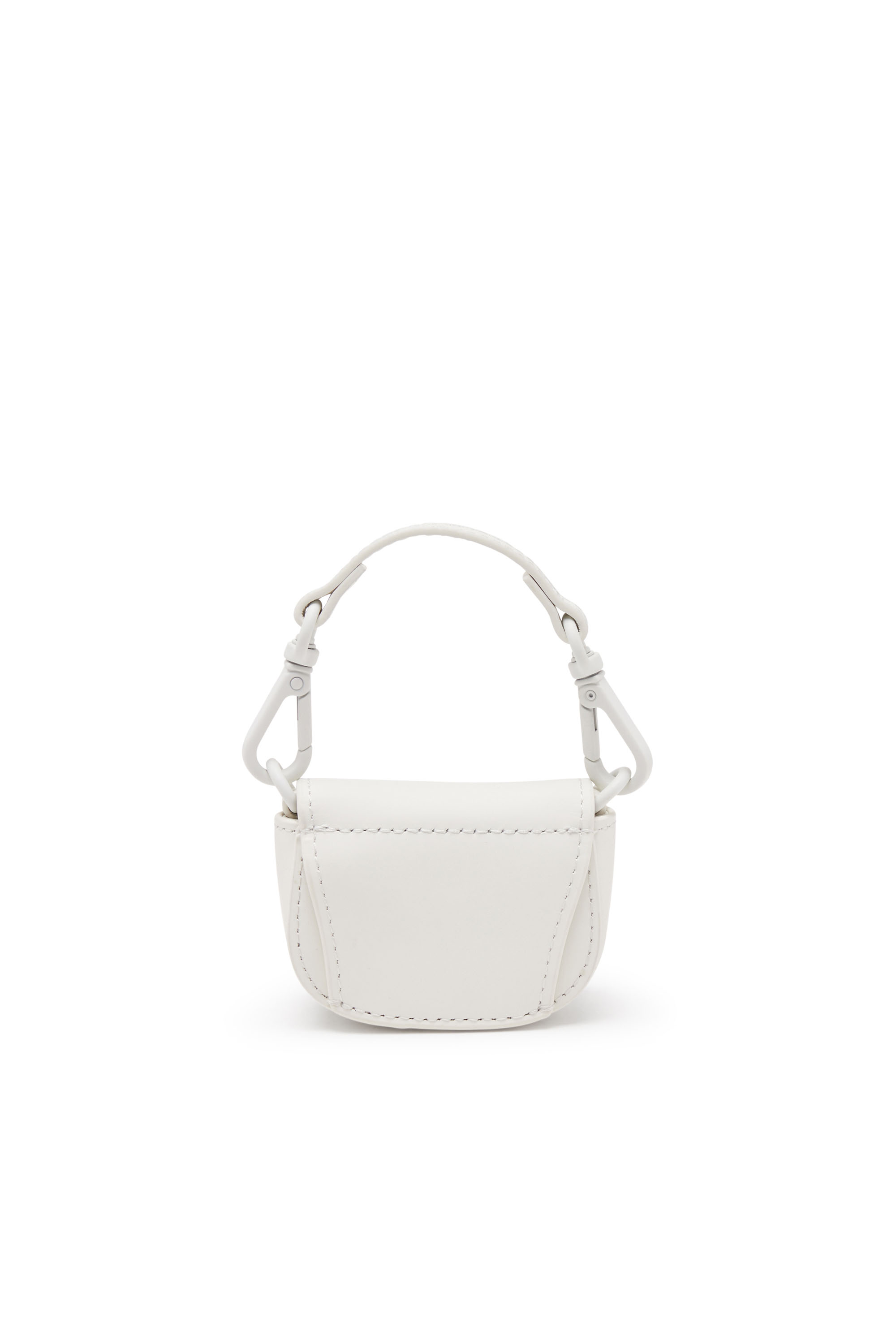 Diesel - 1DR XXS CHAIN, Woman Iconic micro bag charm in matte leather in White - Image 2