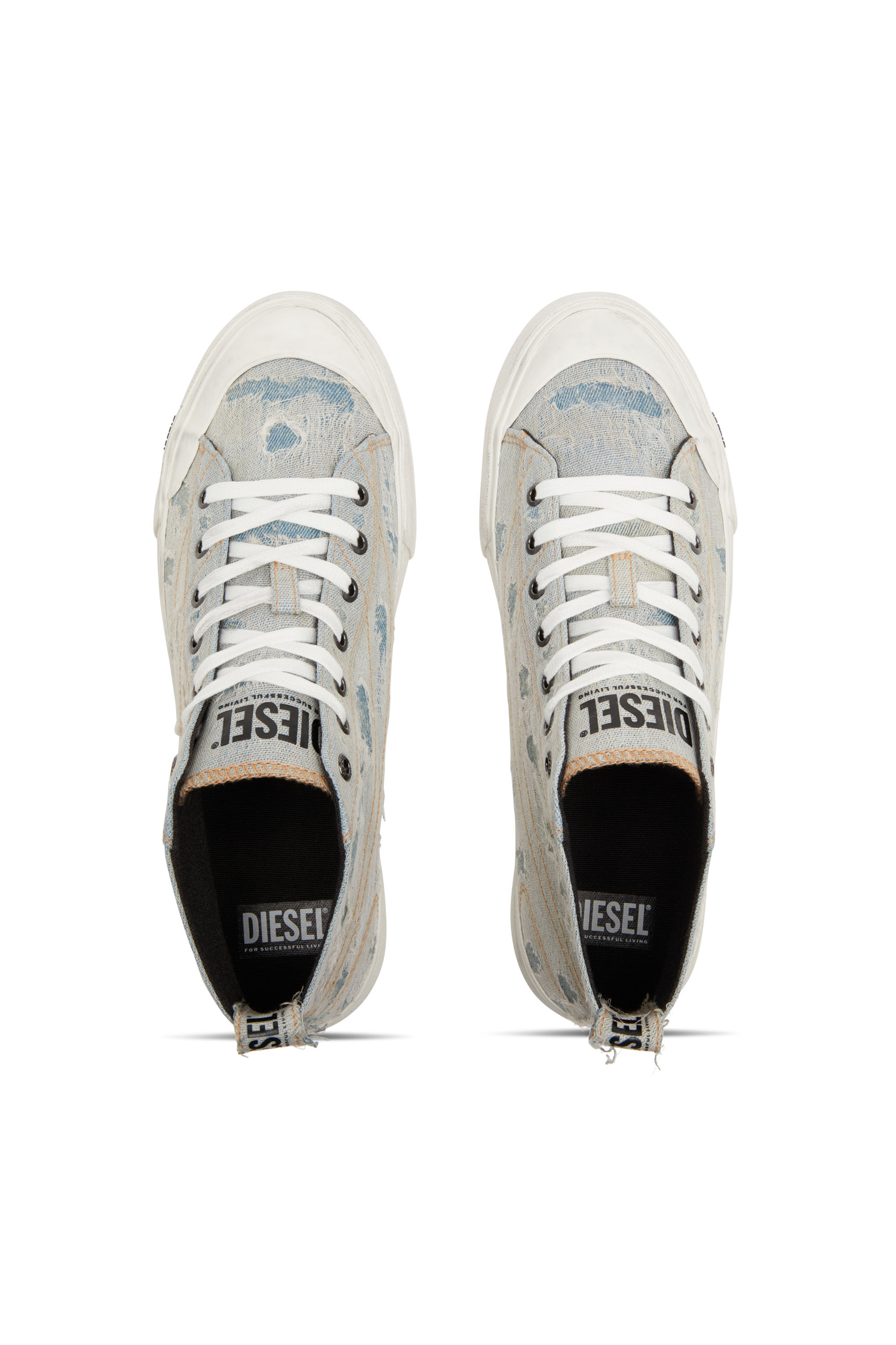 Diesel - S-ATHOS MID, Man S-Athos-High-top sneakers in denim and gauze in Blue - Image 5