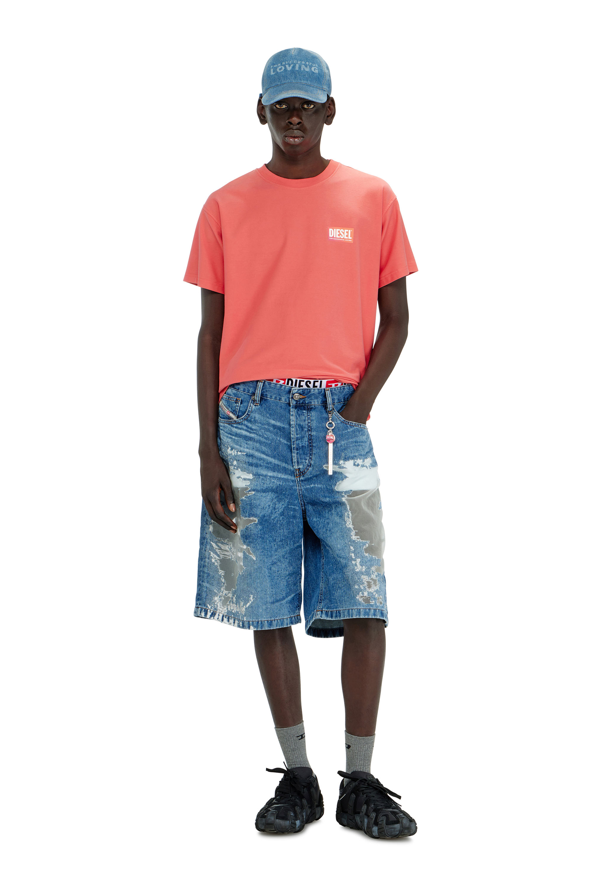 Diesel - PR-DE-SIRE-SHORT, Unisex's Shorts in devor&eacute; denim in Medium blue - 3
