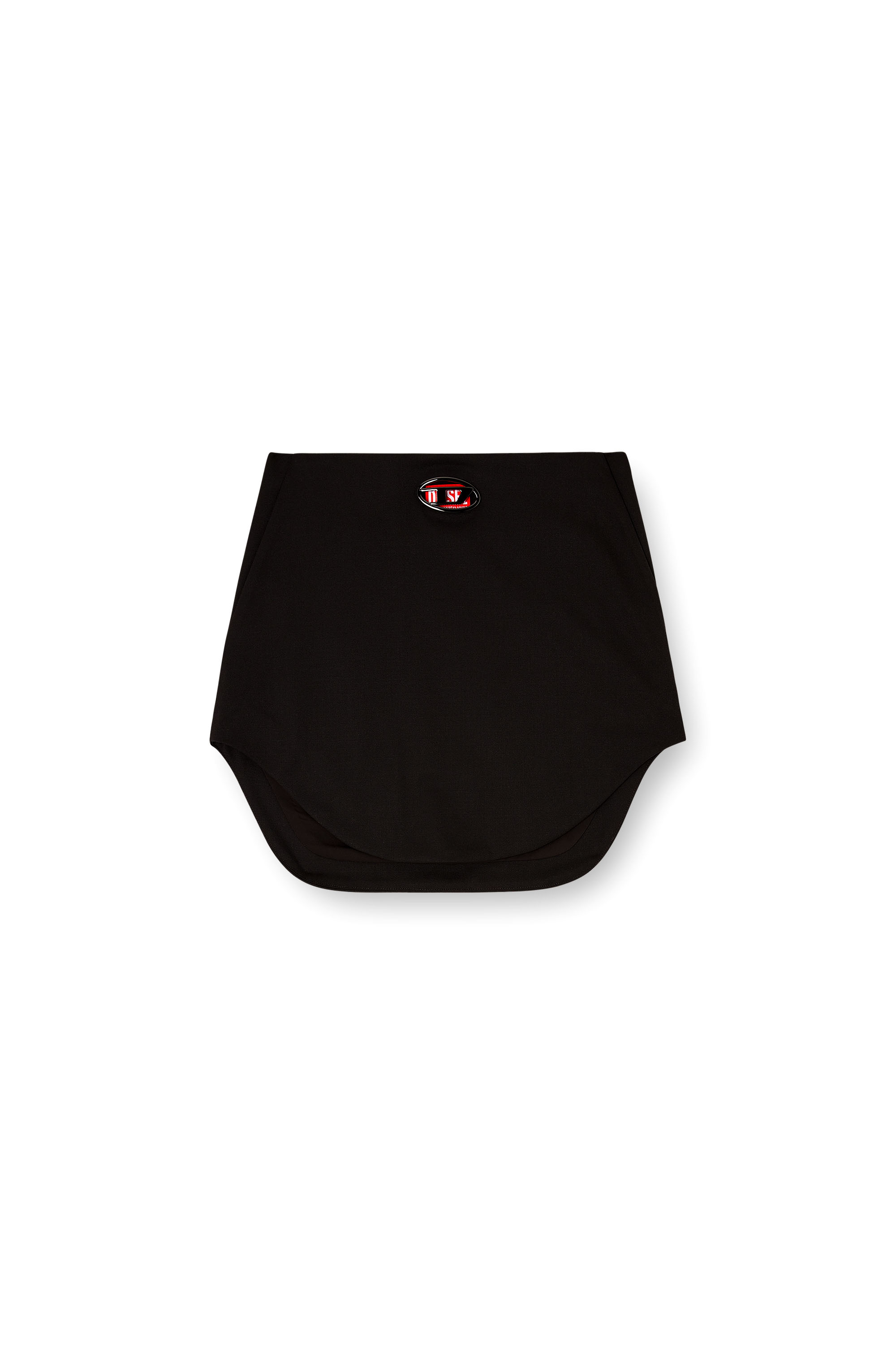 Diesel - O-LIVERY, Woman's Wool-blend mini skirt with Oval D plaque in Black - 3