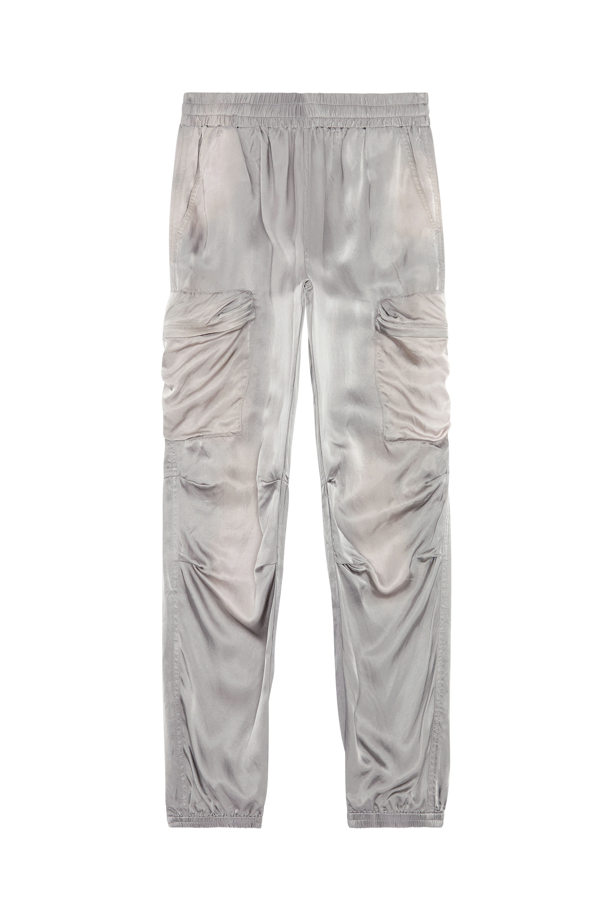 Diesel - P-MIROW-N1, Woman Cargo pants in treated satin in Grey - Image 5