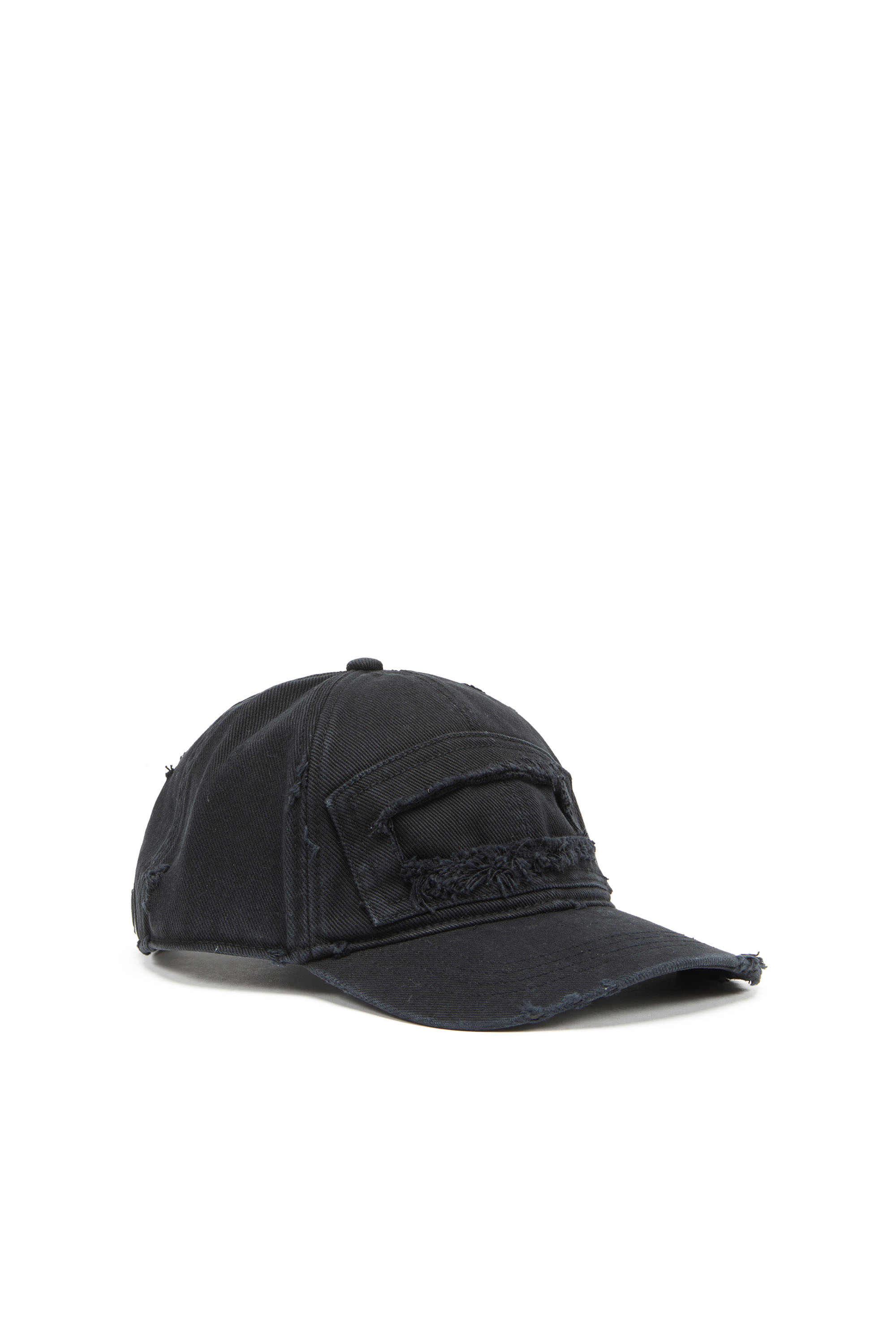 Diesel - C-THURS, Man Baseball cap with cut-out patch in Black - Image 1