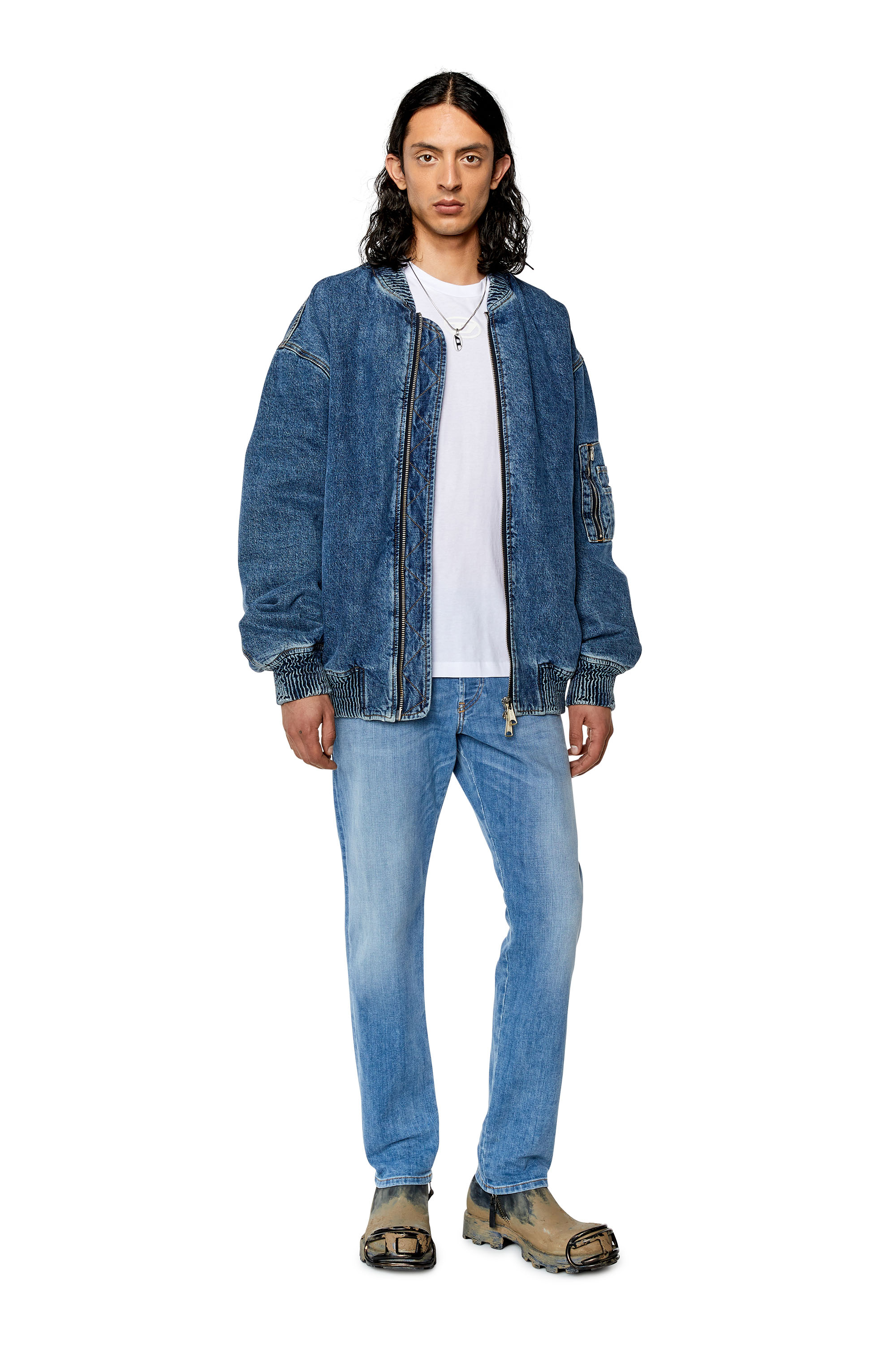 Diesel - Tapered Jeans D-Yennox 09F77, Light Blue - Image 4