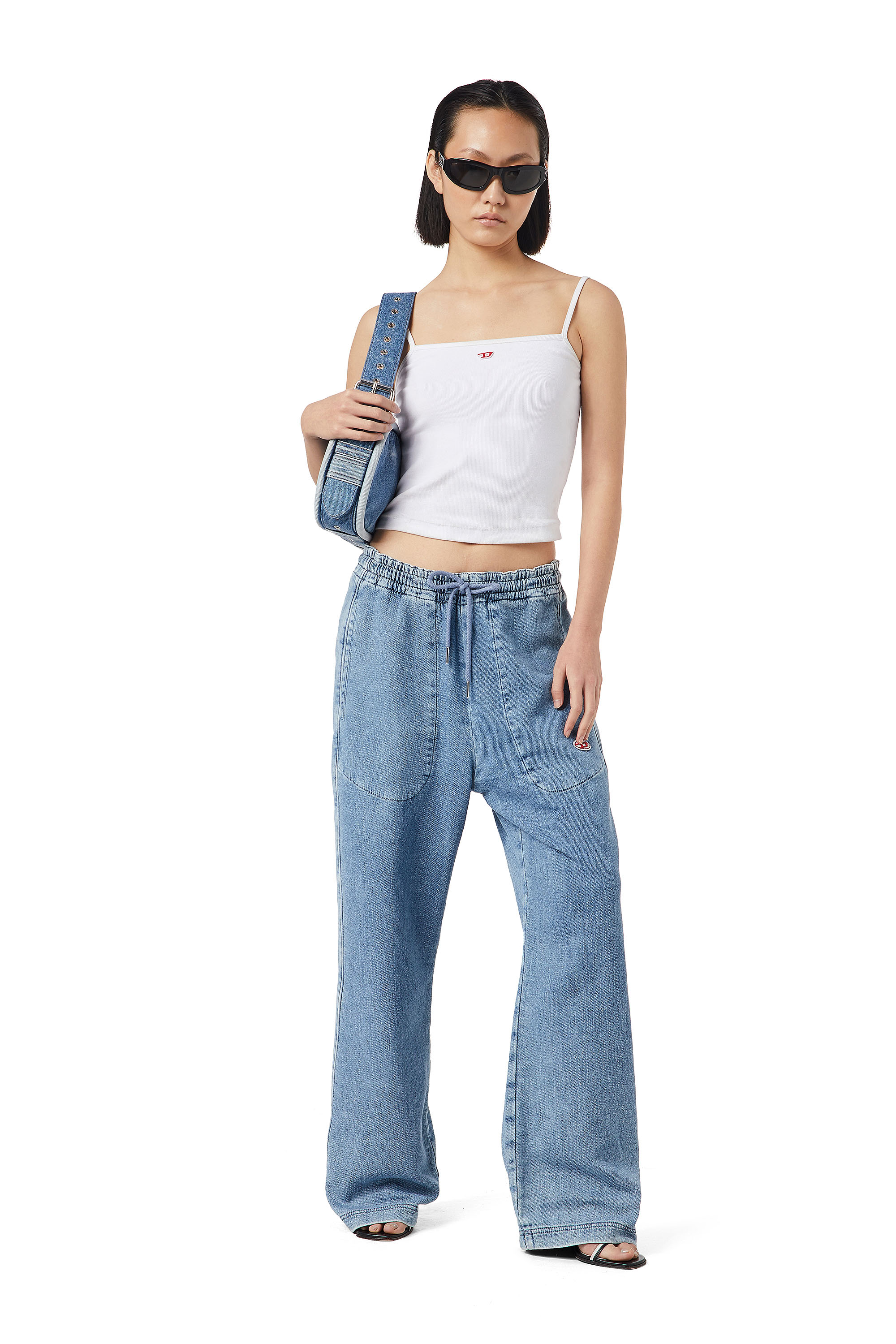 Diesel - Straight D-Martians Track Denim 09D01, Light Blue - Image 5