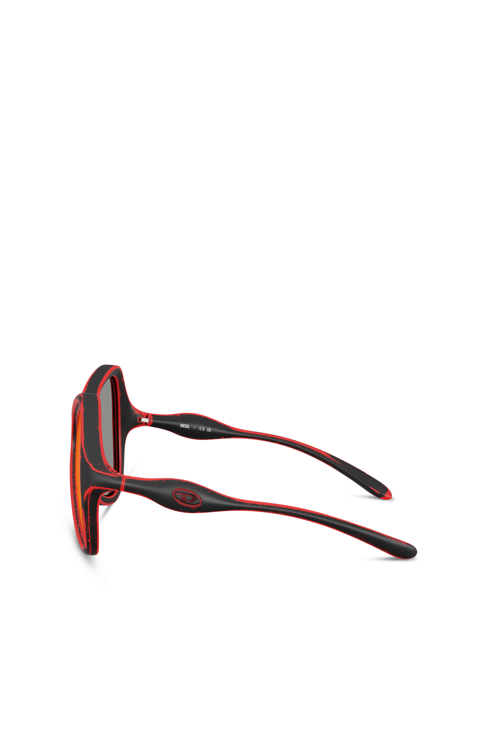 Diesel - 0DL3010U, Unisex's Cat-eye style sunglasses in Black/Red - 2