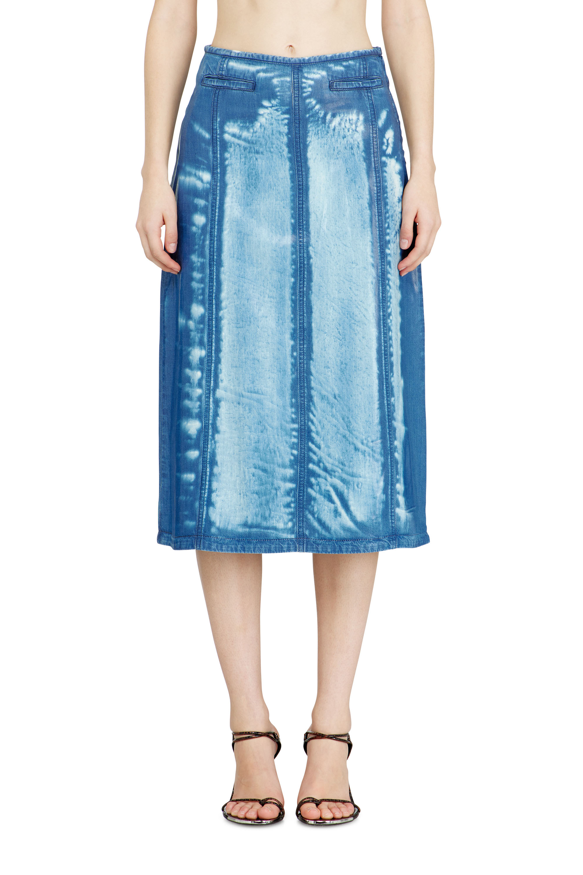 Diesel - DE-VEXRA-FSI, Woman's Midi skirt in X-Ray Lyocell denim in Medium blue - 2