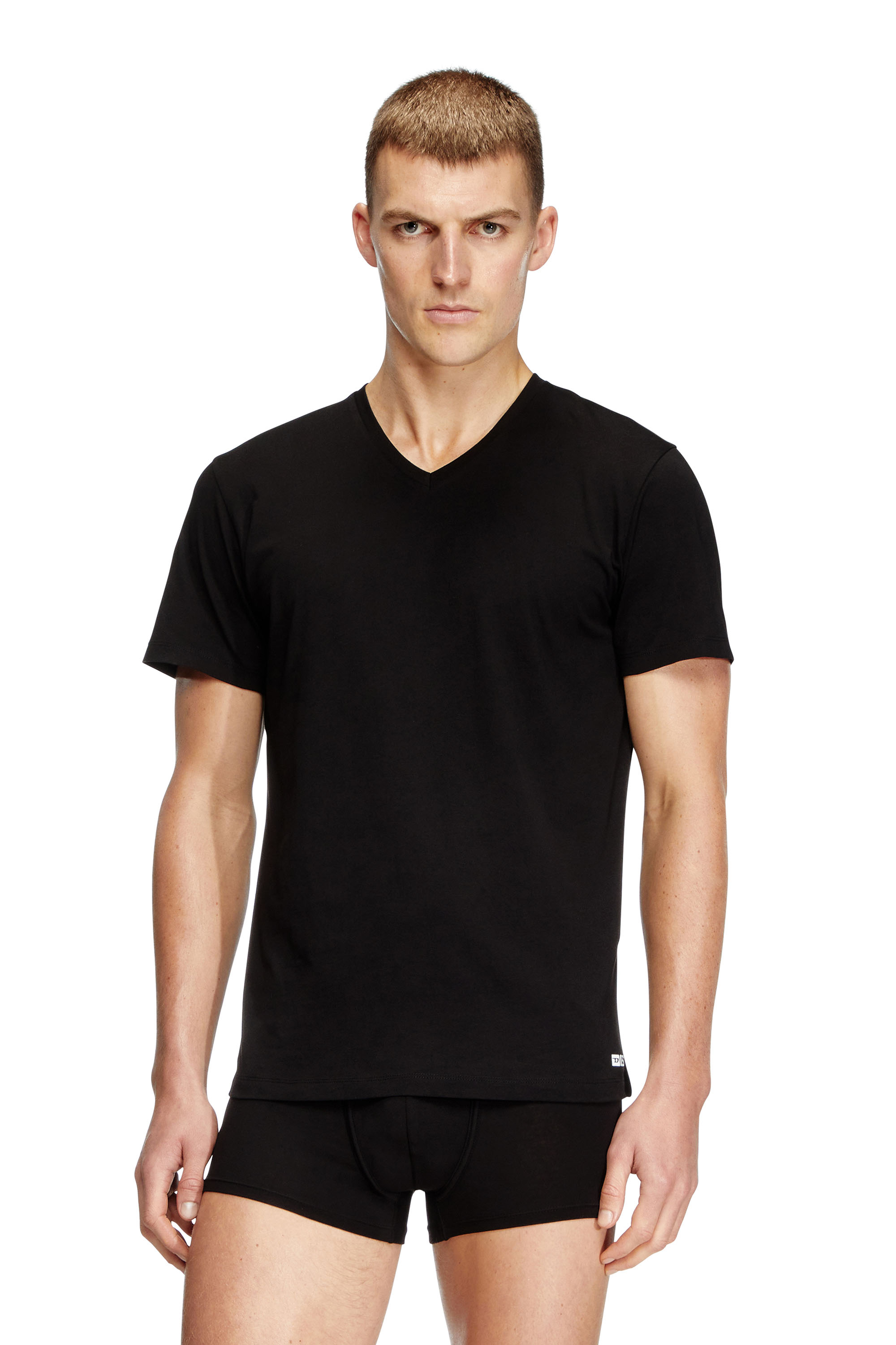 Diesel - MICHAEL-D-BOX-3PACK, Man's Three-pack of V-neck T-shirts in Black - 3