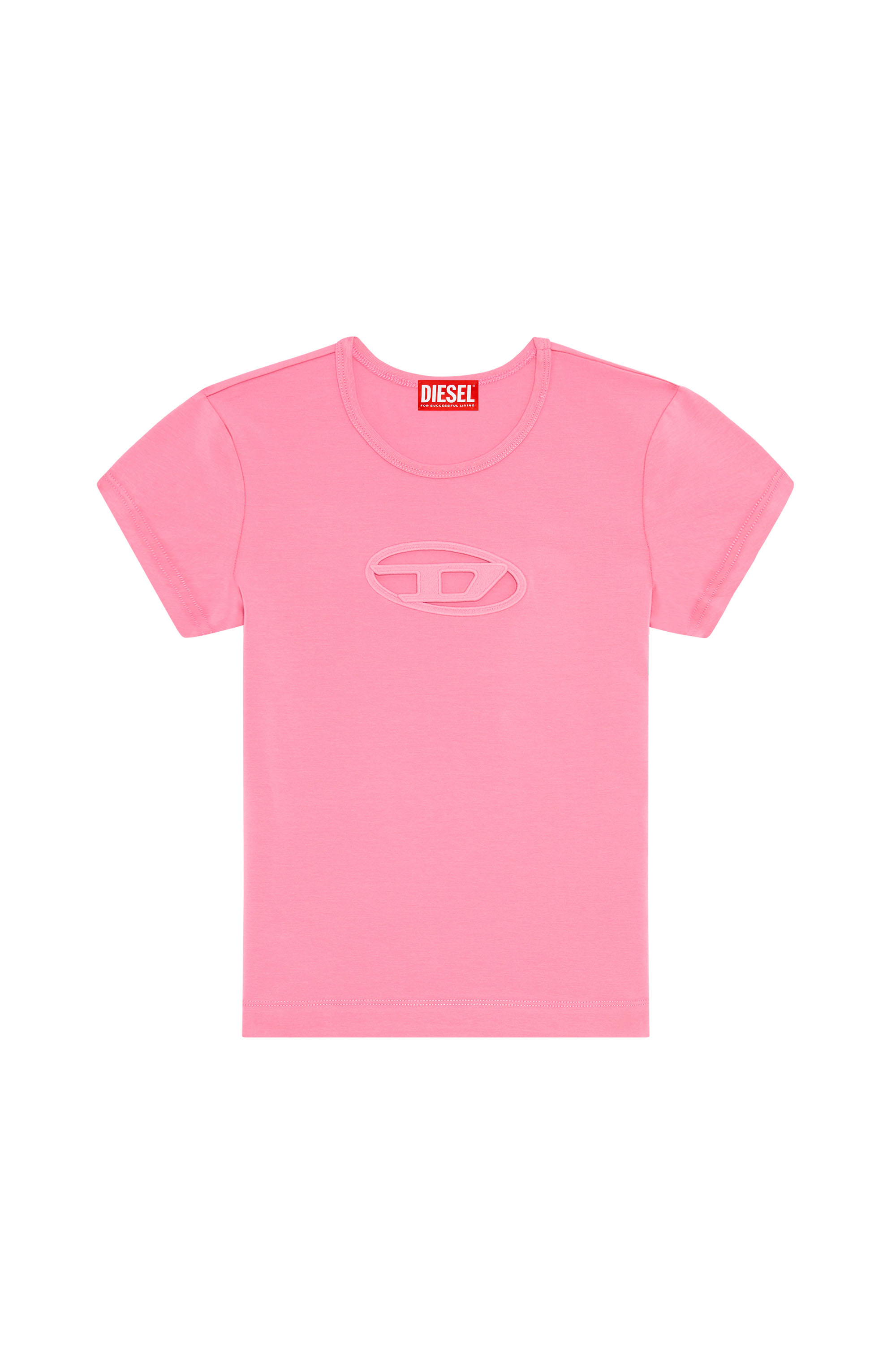 Diesel - T-ANGIE, Woman T-shirt with peekaboo logo in Pink - Image 3