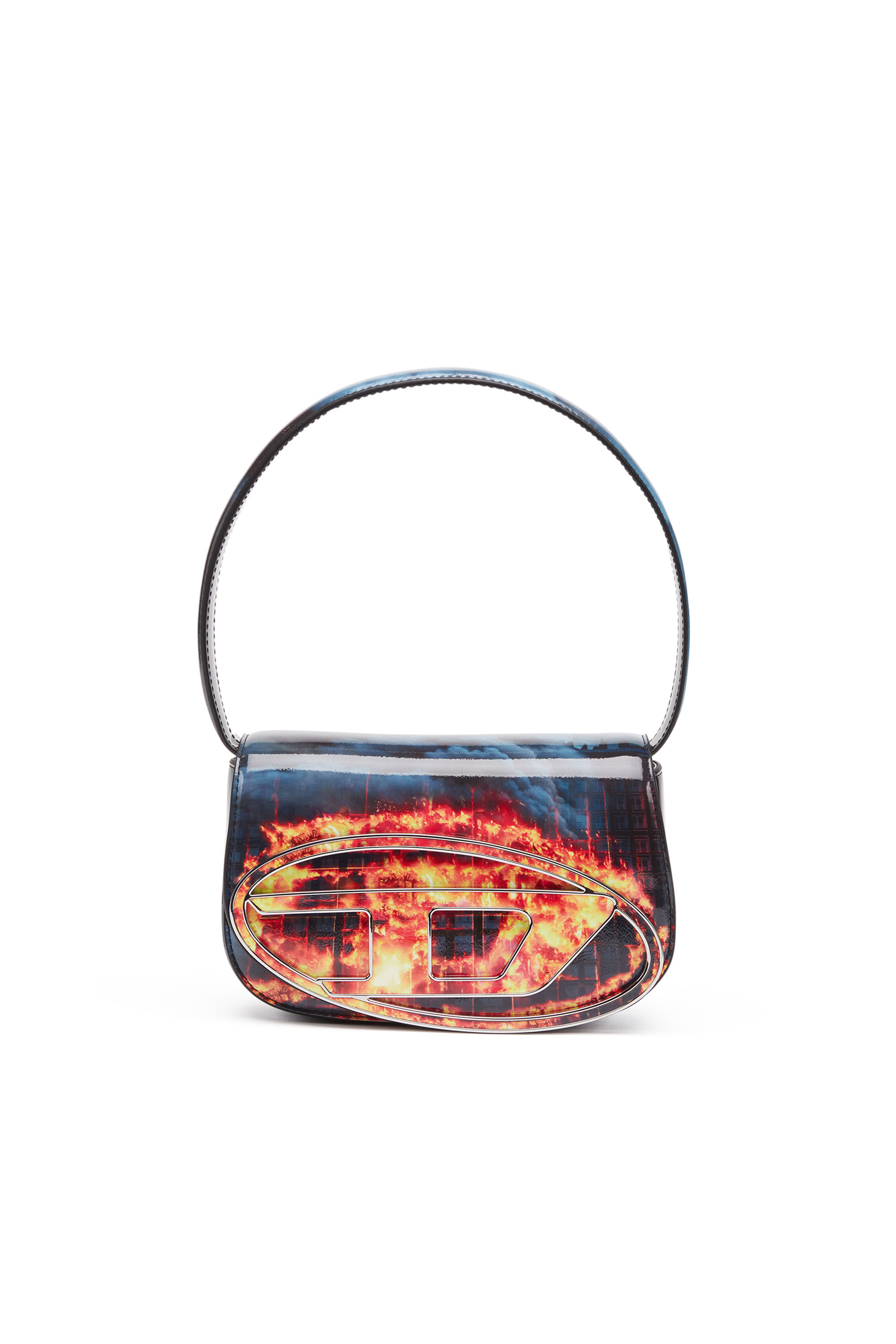 Diesel - 1DR, Woman 1DR-Iconic shoulder bag with fire print in Multicolor - Image 1