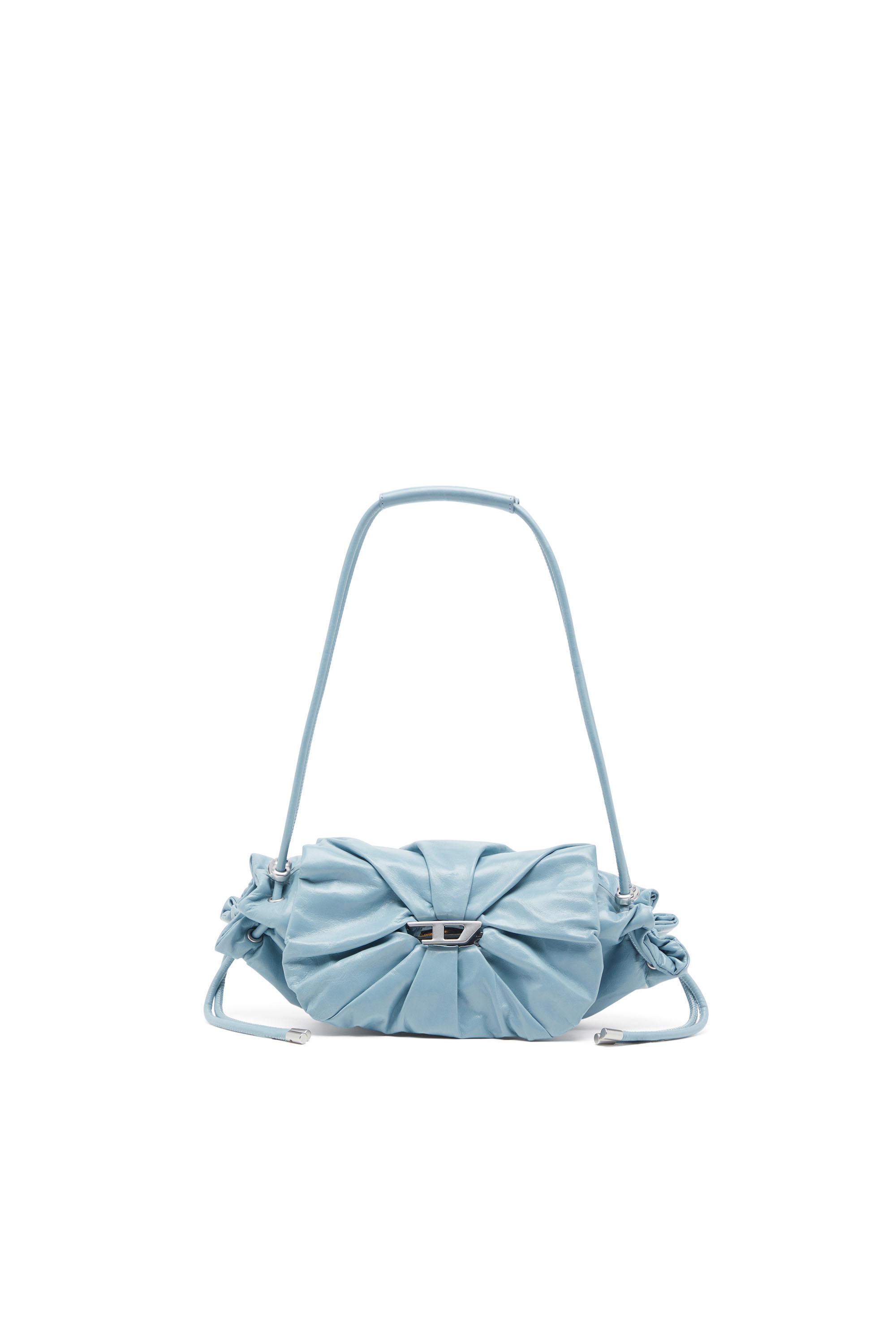 Diesel - SCRUNCH-D SHOULDER S, Woman's Scrunch-D S-Shoulder bag in scrunched leather in Azure - 1