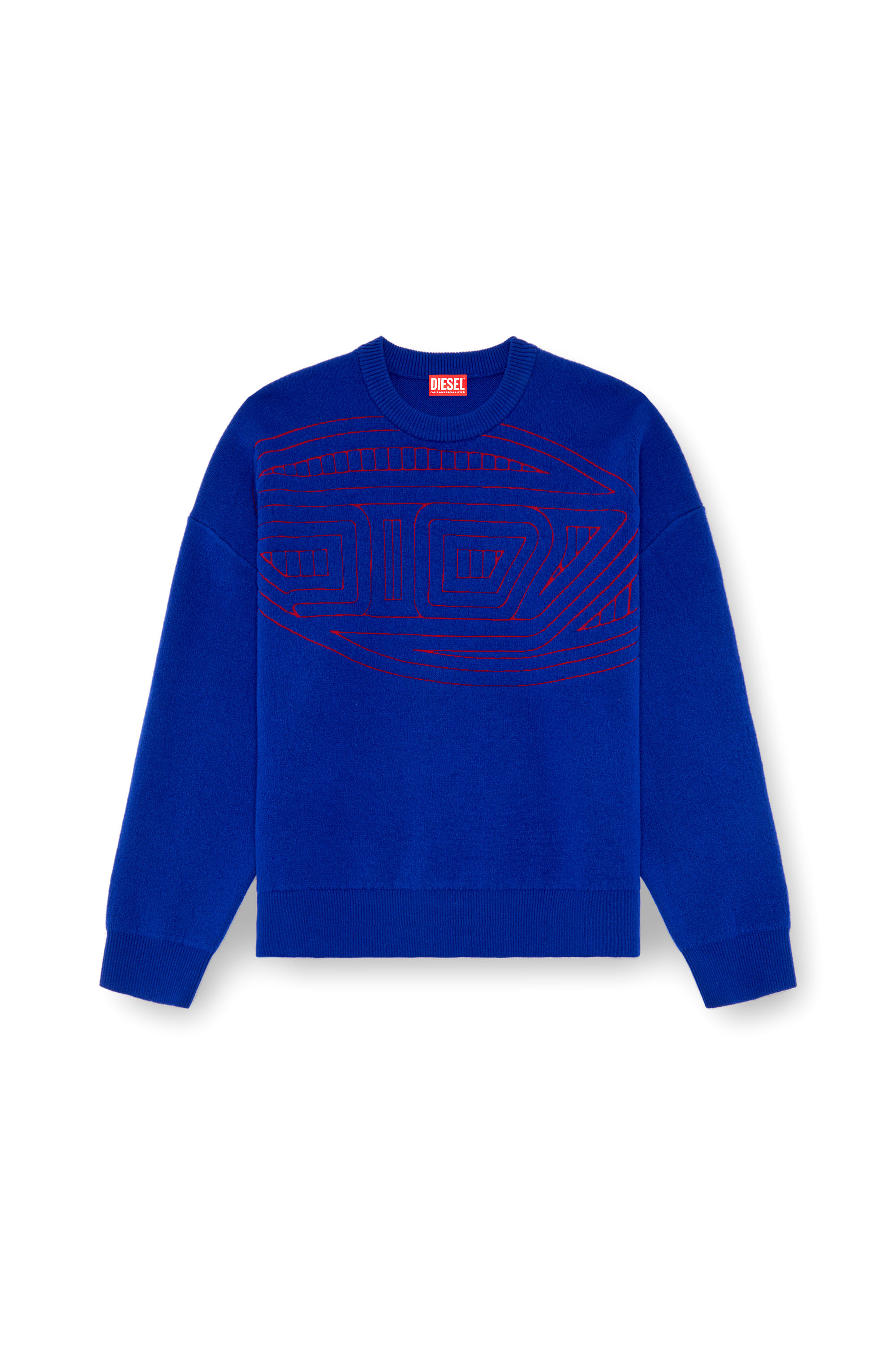 Diesel - K-RATIO, Man Wool-blend jumper with graphic logo in Blue - Image 3