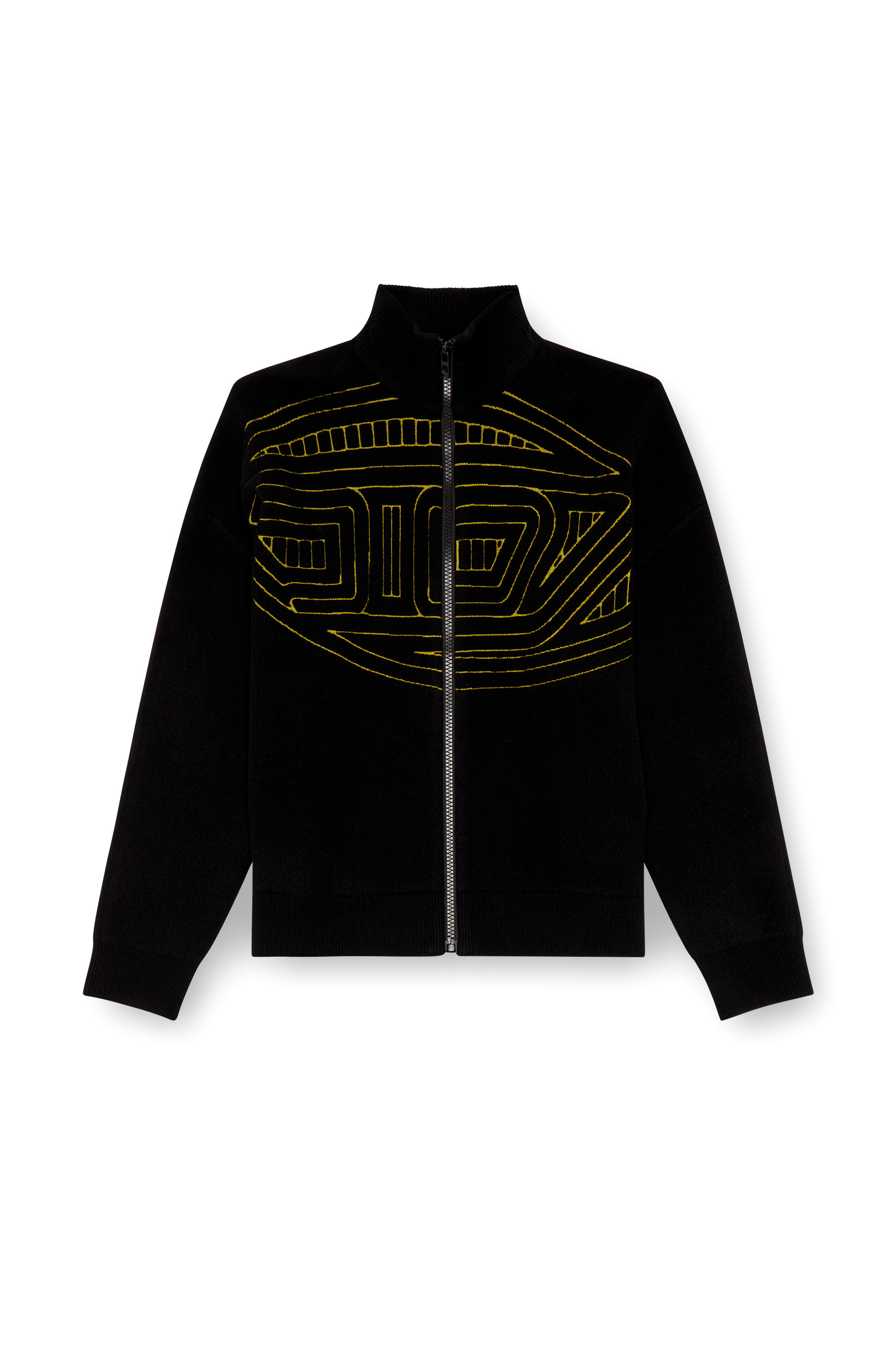 Diesel - K-RALUS, Man Wool-blend zip sweater with graphic logo in Black - Image 3