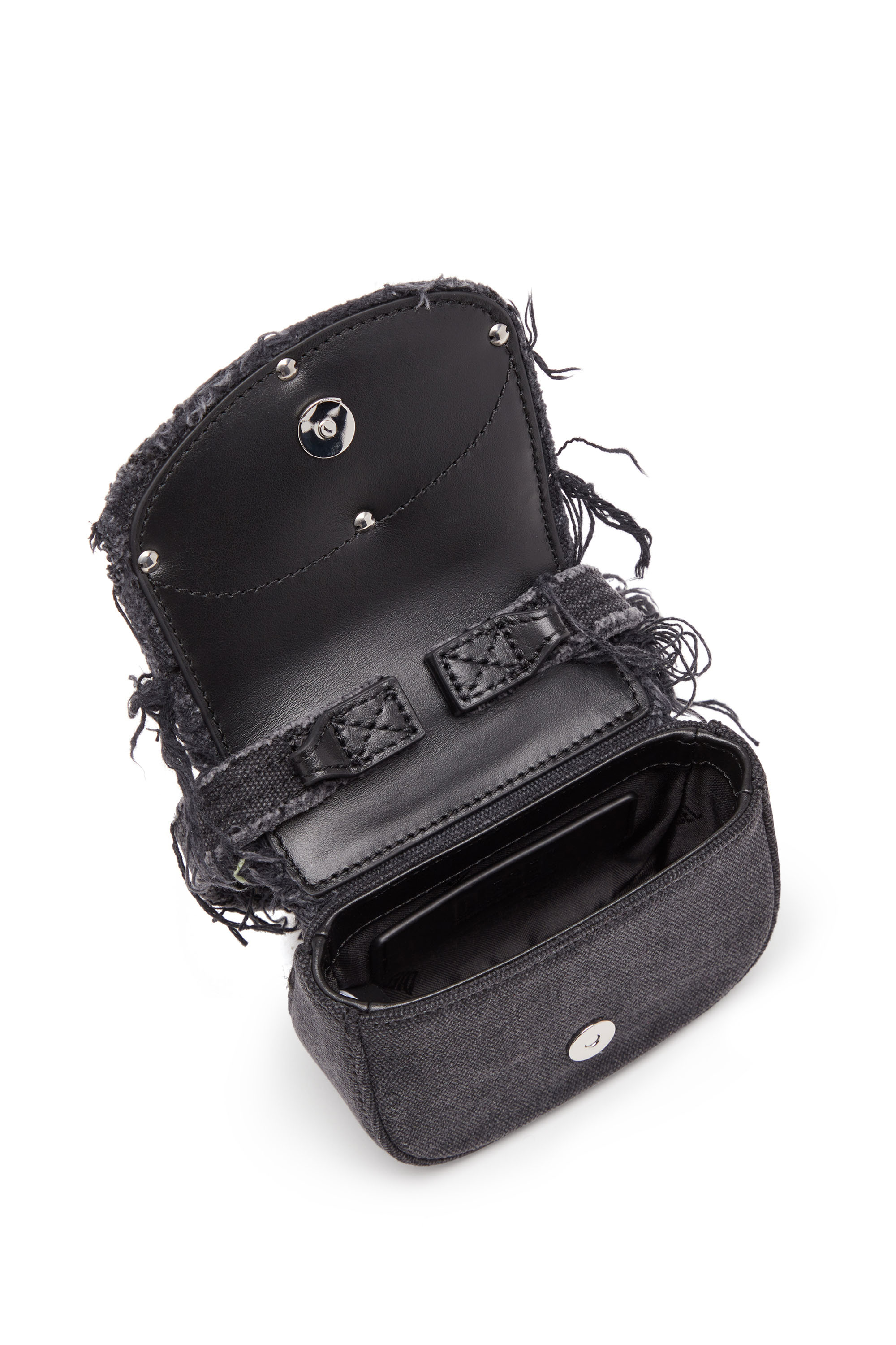 Diesel - 1DR XS, Woman 1DR XS-Iconic mini bag in canvas and leather in Black - Image 4
