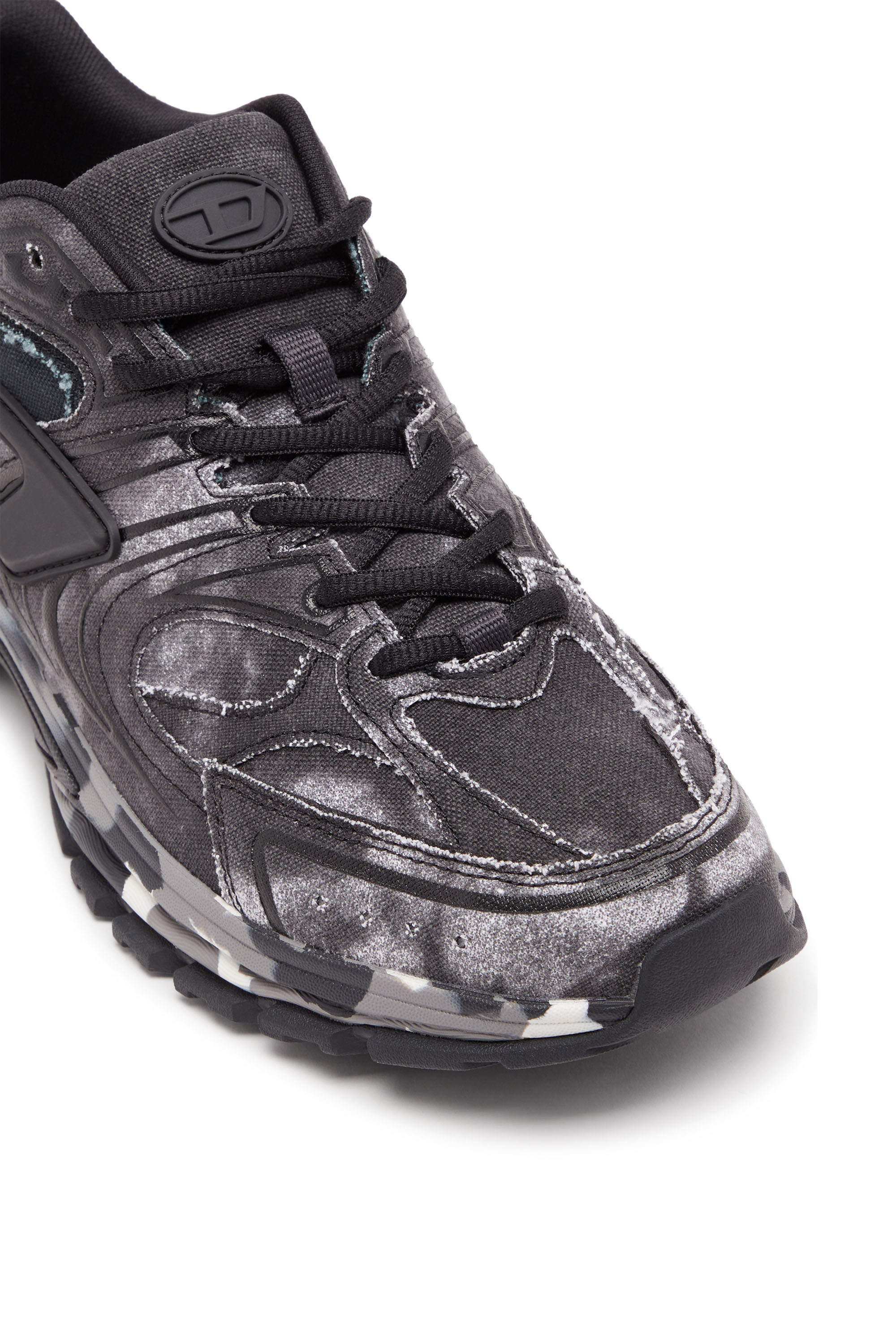 Diesel - S-SERENDIPITY PRO-X1, Man S-Serendipity-Tie-dye canvas sneakers with camo sole in Black - Image 6