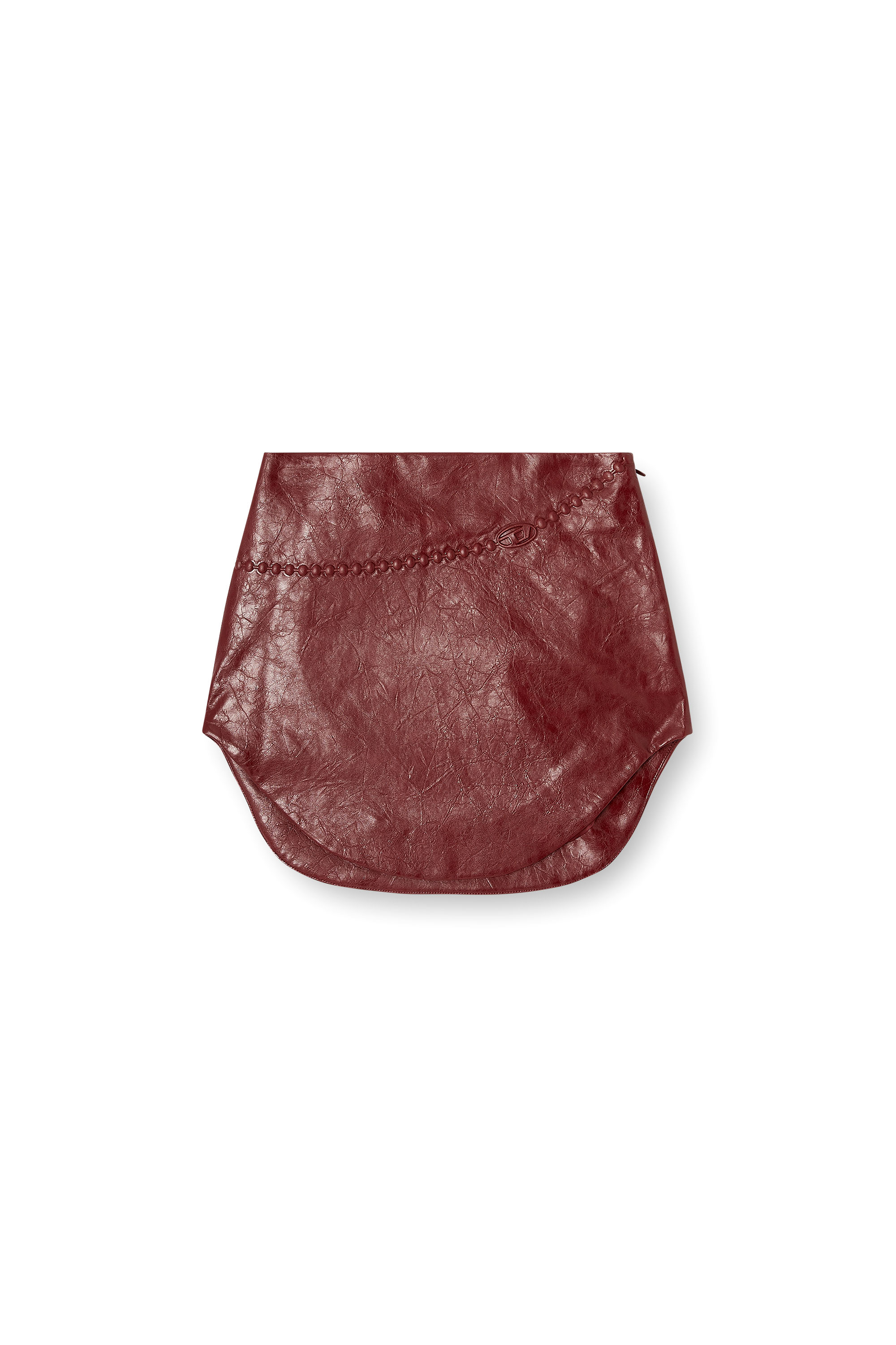 Diesel - O-HARA, Woman's Coated miniskirt with embossed motif in Brown - 3