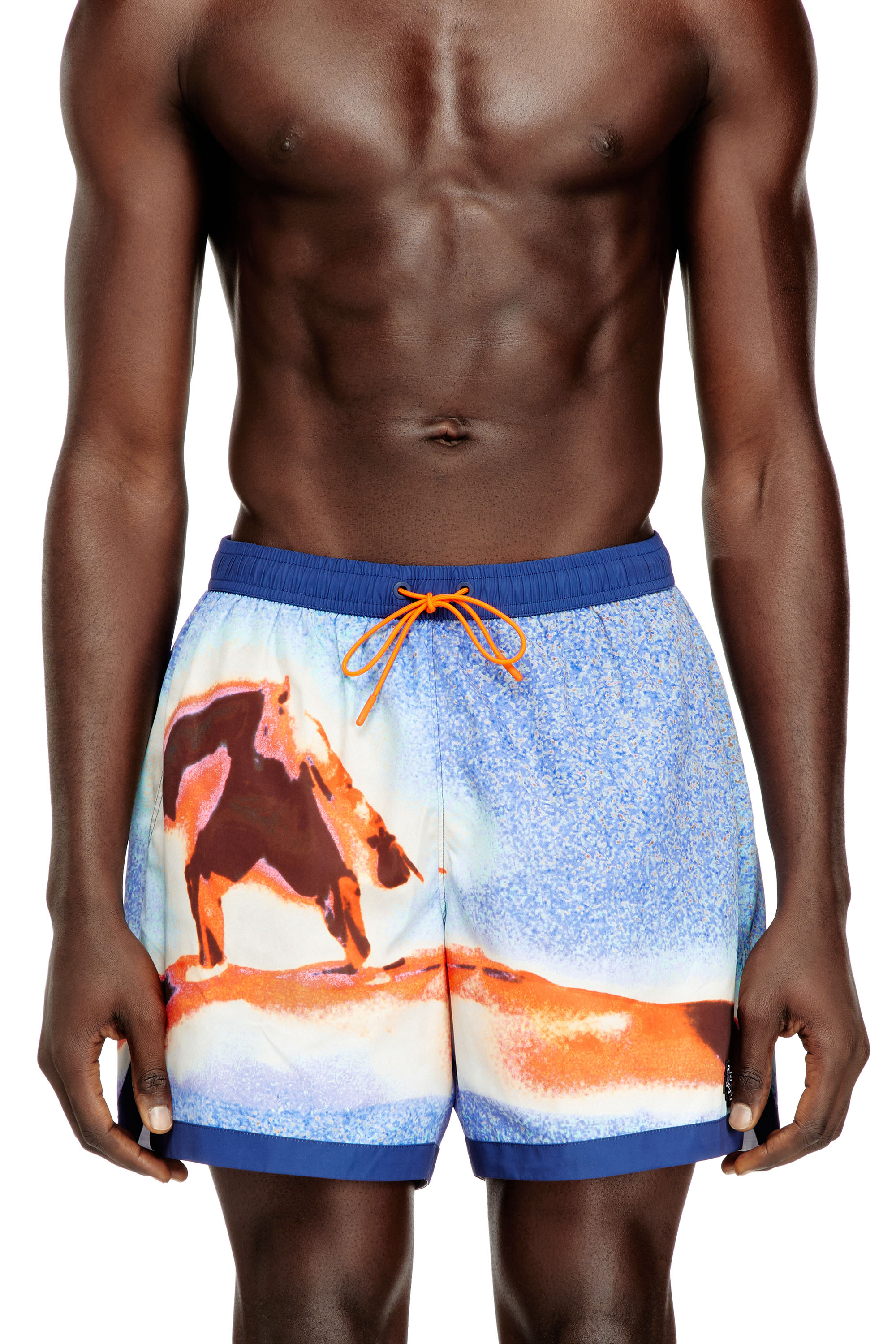 Diesel - SOCCER-41-D-POP-C, Man's Swim shorts with all-over surfboard print in null - 2