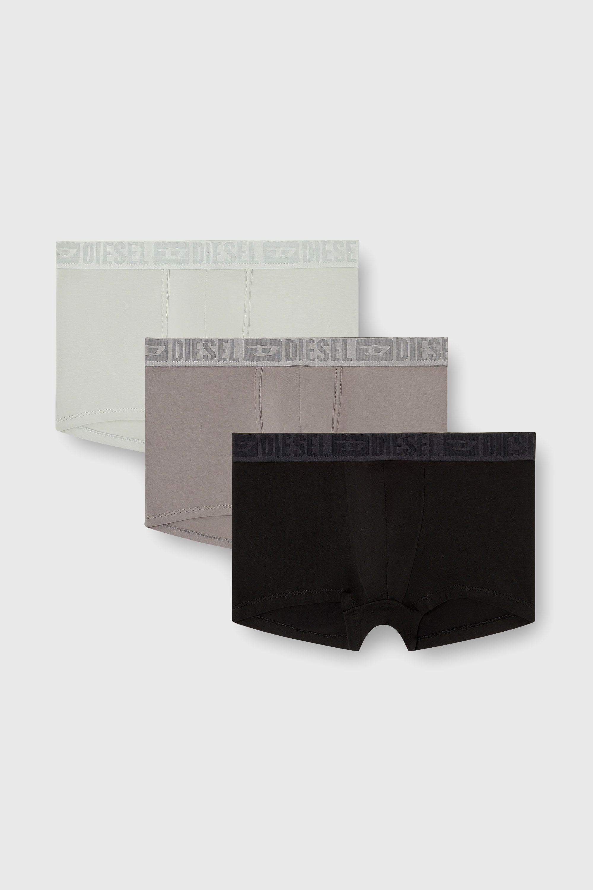 Diesel - MIKE-D-CORE-3PACK, Man's Three-pack of stretch cotton boxer briefs with tonal waistband in Gray/Black - 1