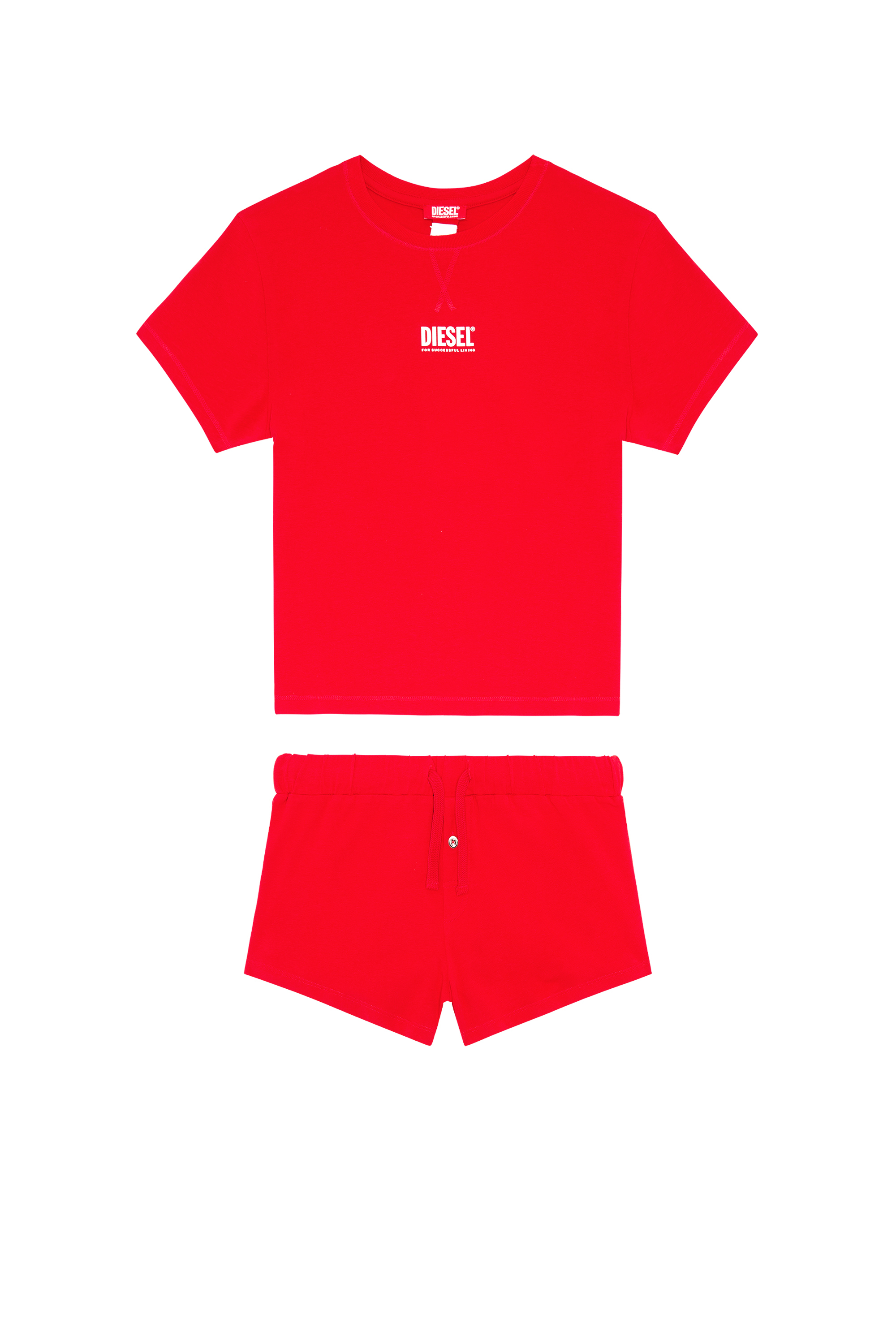 Diesel - UFSET-SYLVIE, Woman Pyjama set in stretch cotton in Red - Image 4