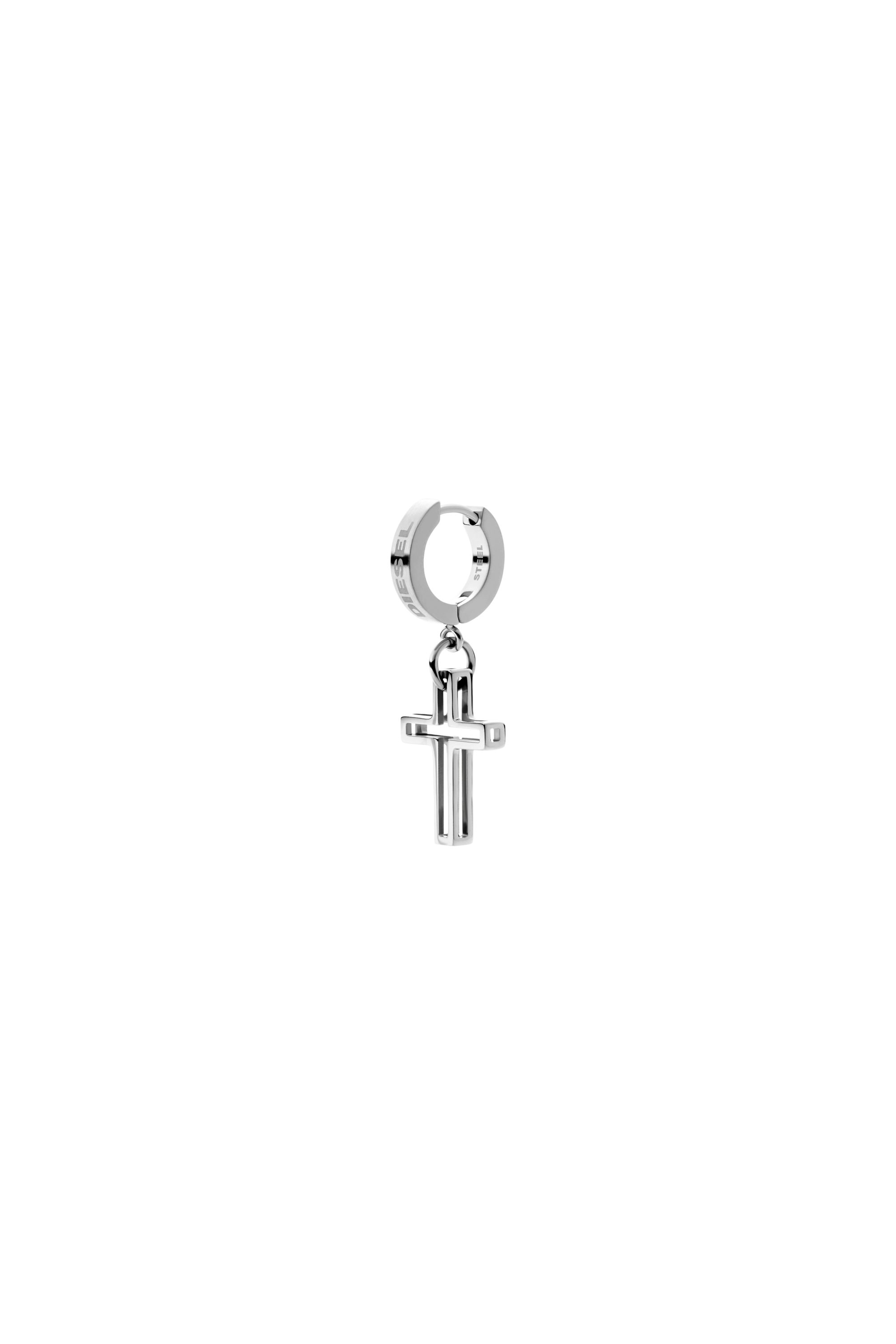 Diesel - DX1333, Unisex's Stainless Steel single hoop earring in Silver - 1