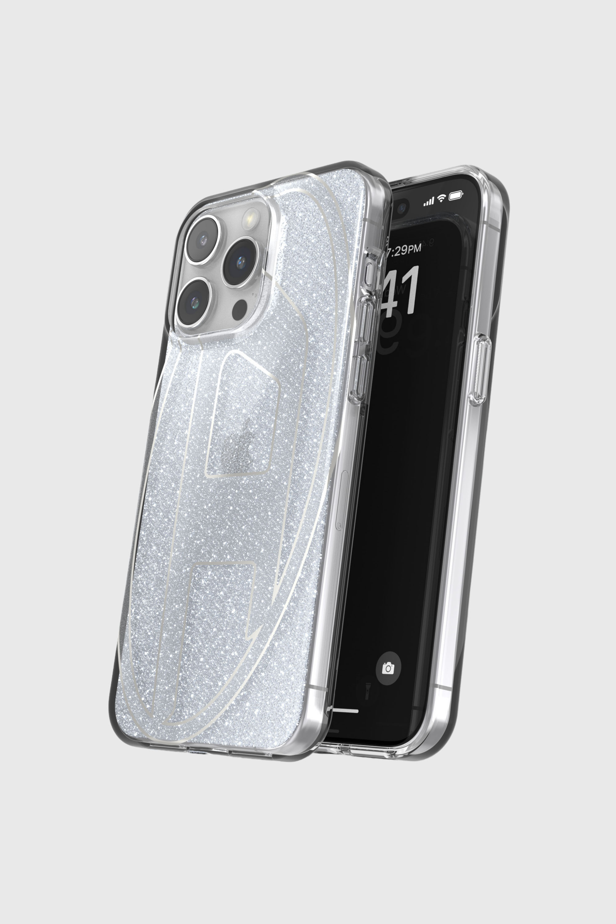 Diesel - 60033 AOP CASE, Unisex's Glitter Case for iP 15 Pro Max in Silver - 4