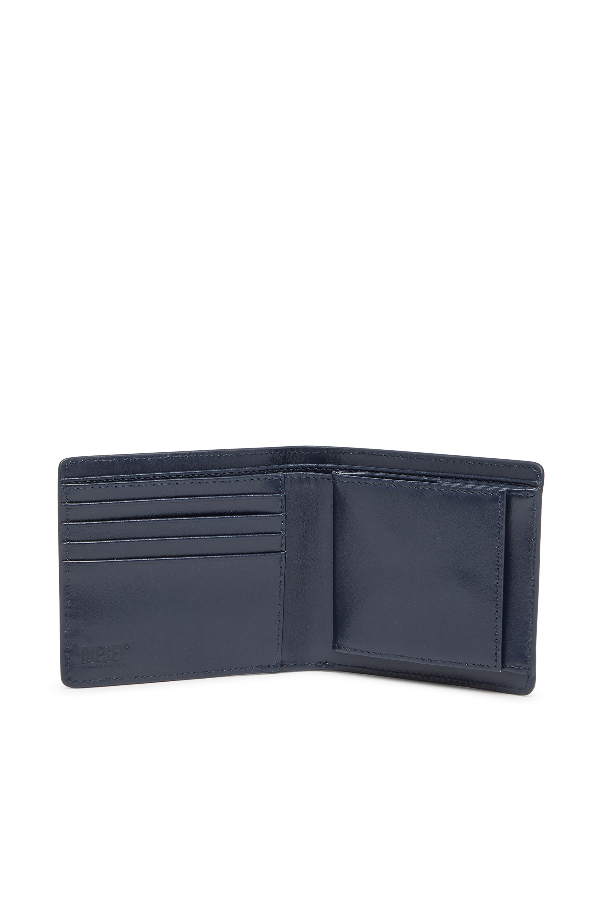 Diesel - HOLI-D BI FOLD COIN S 3D, Unisex's Bi-fold wallet in leather in Blue - 3