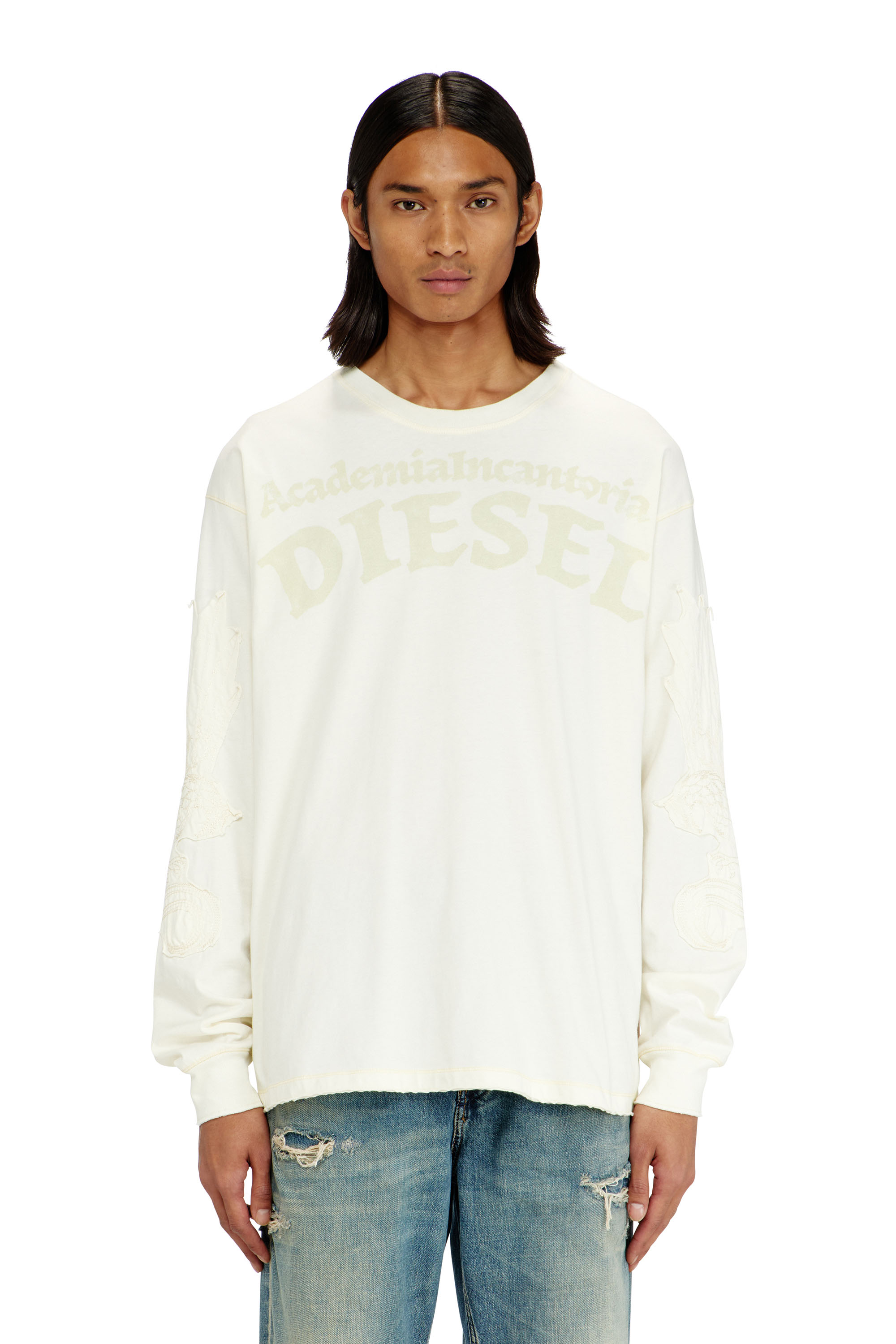 Diesel - T-NORM-LS-AA3, Man's Long-sleeve T-shirt with prints and patches in null - 1