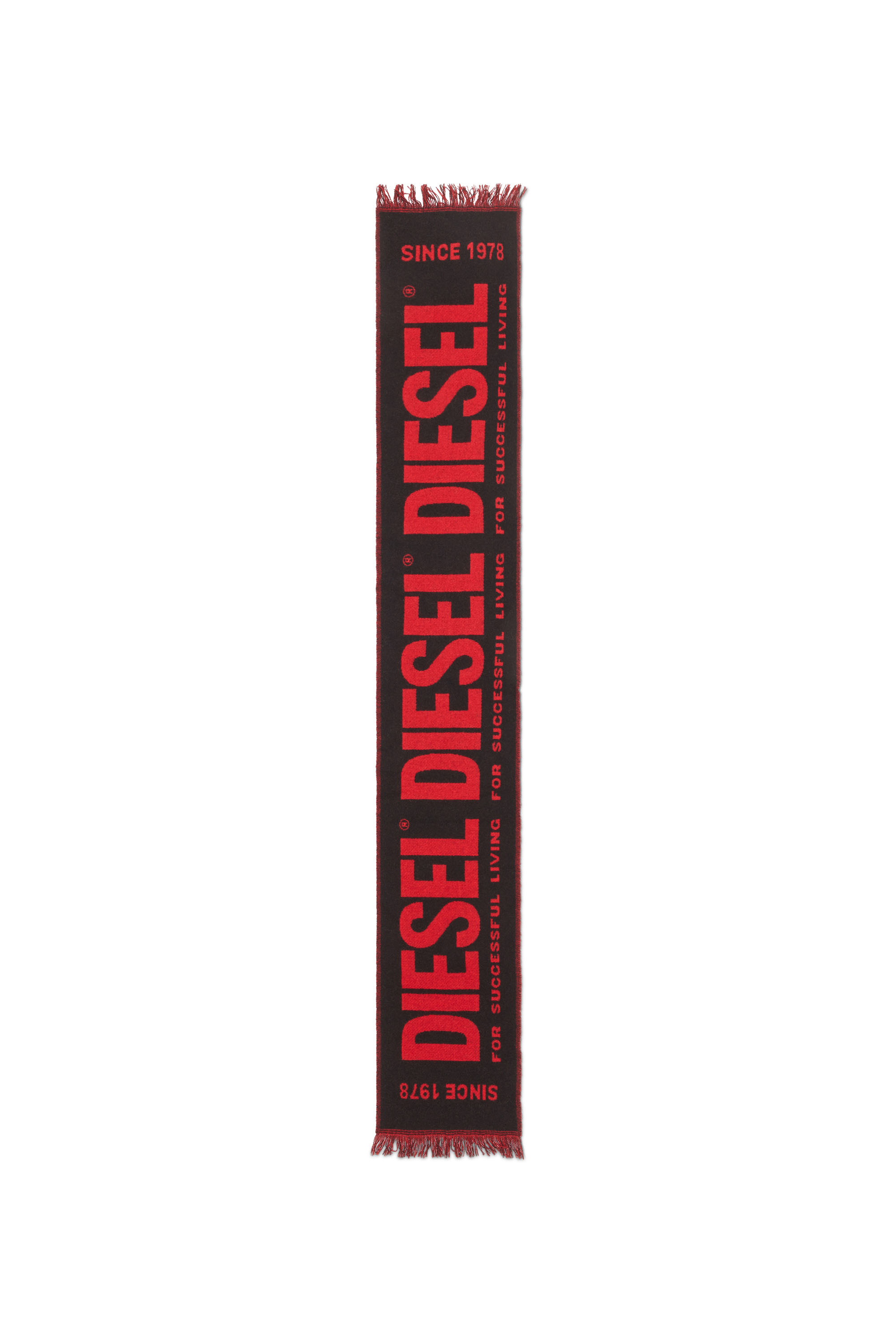 Diesel - S-BISC-NEW, Man Blended wool scarf with jacquard logo in Multicolor - Image 2