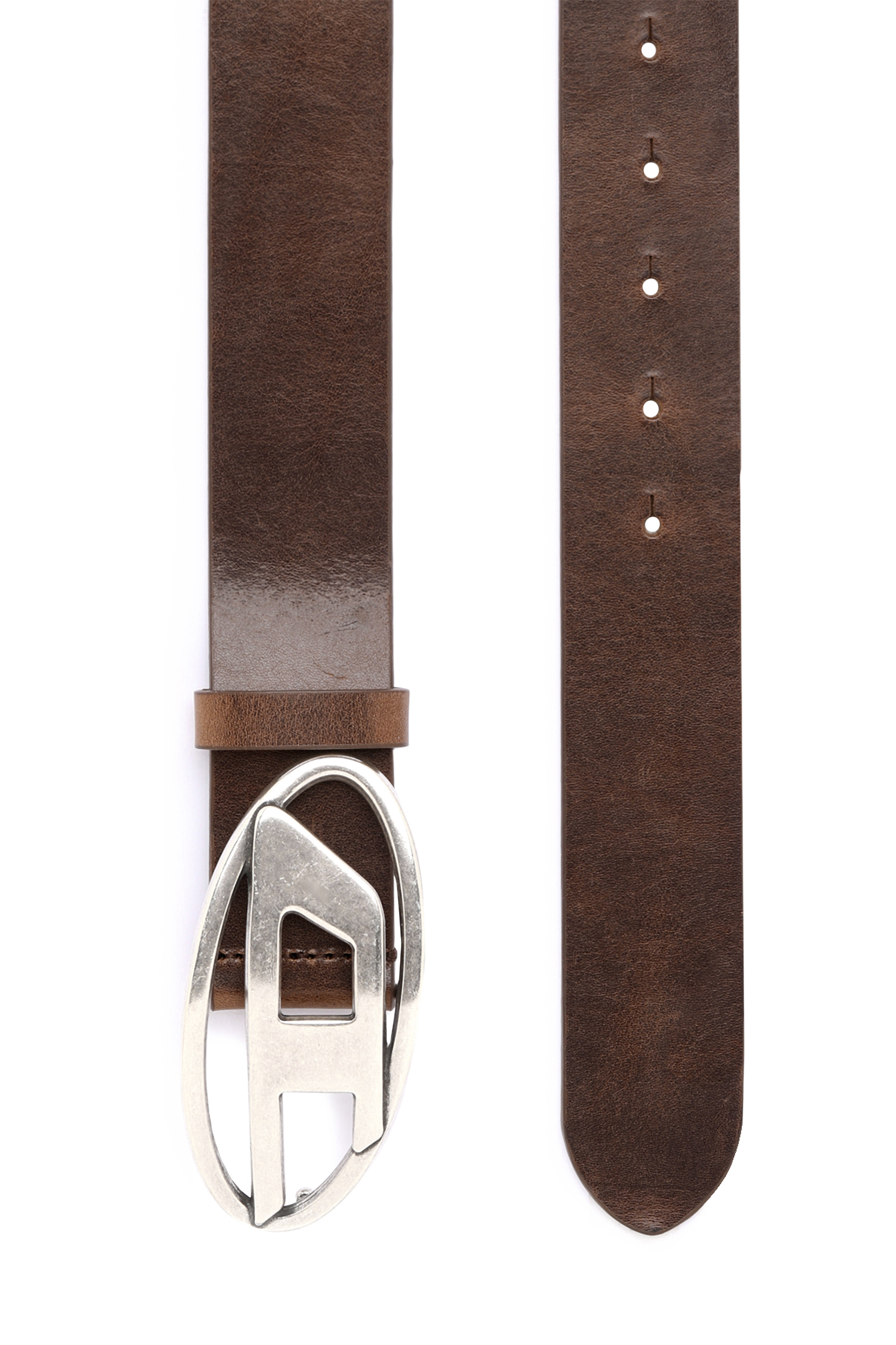 Diesel - B-1DR, Man's 3.9cm leather belt with D buckle in Brown - 2