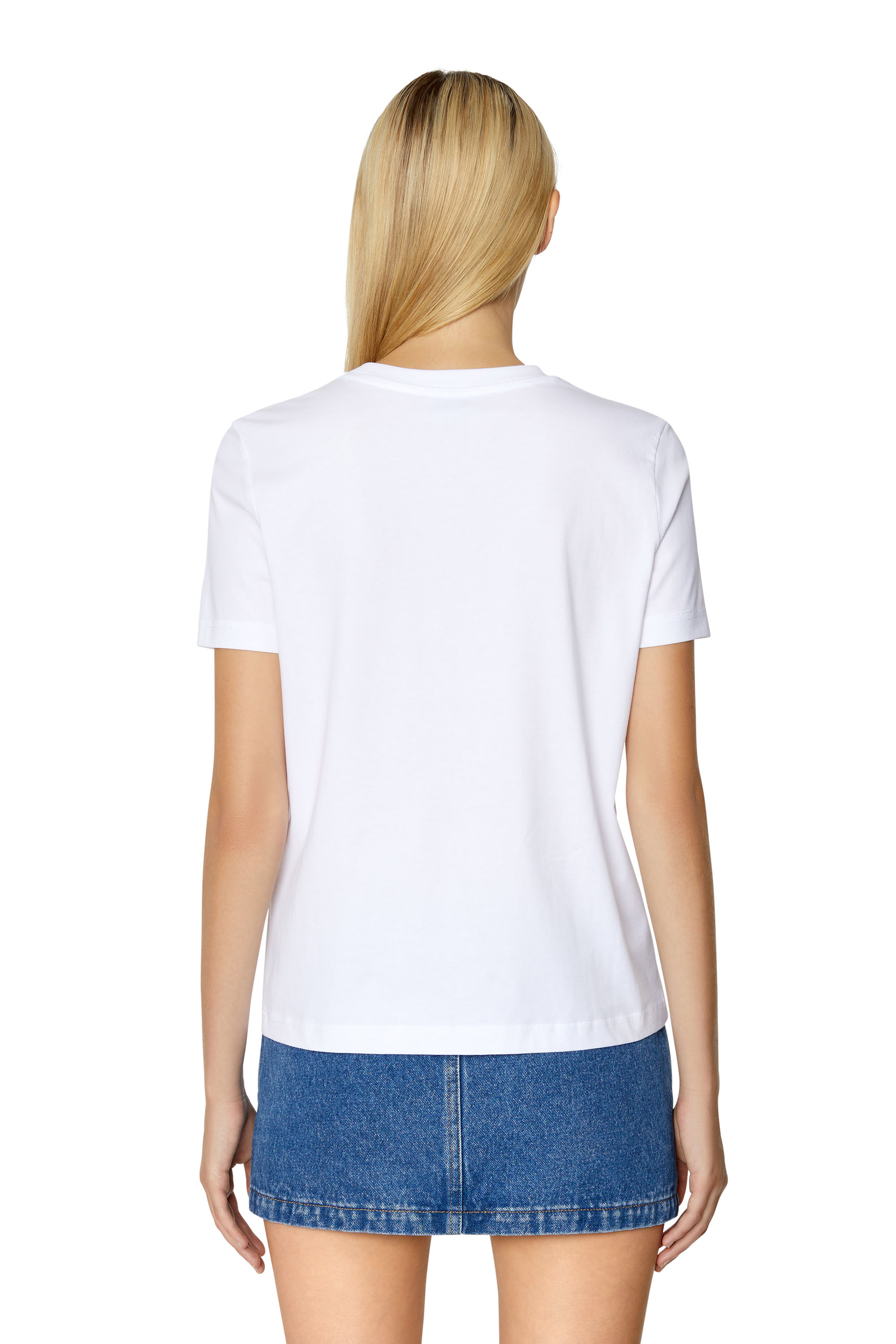 Diesel - T-REG-MICRODIV, Woman T-shirt with embroidered micro logo in White - Image 4