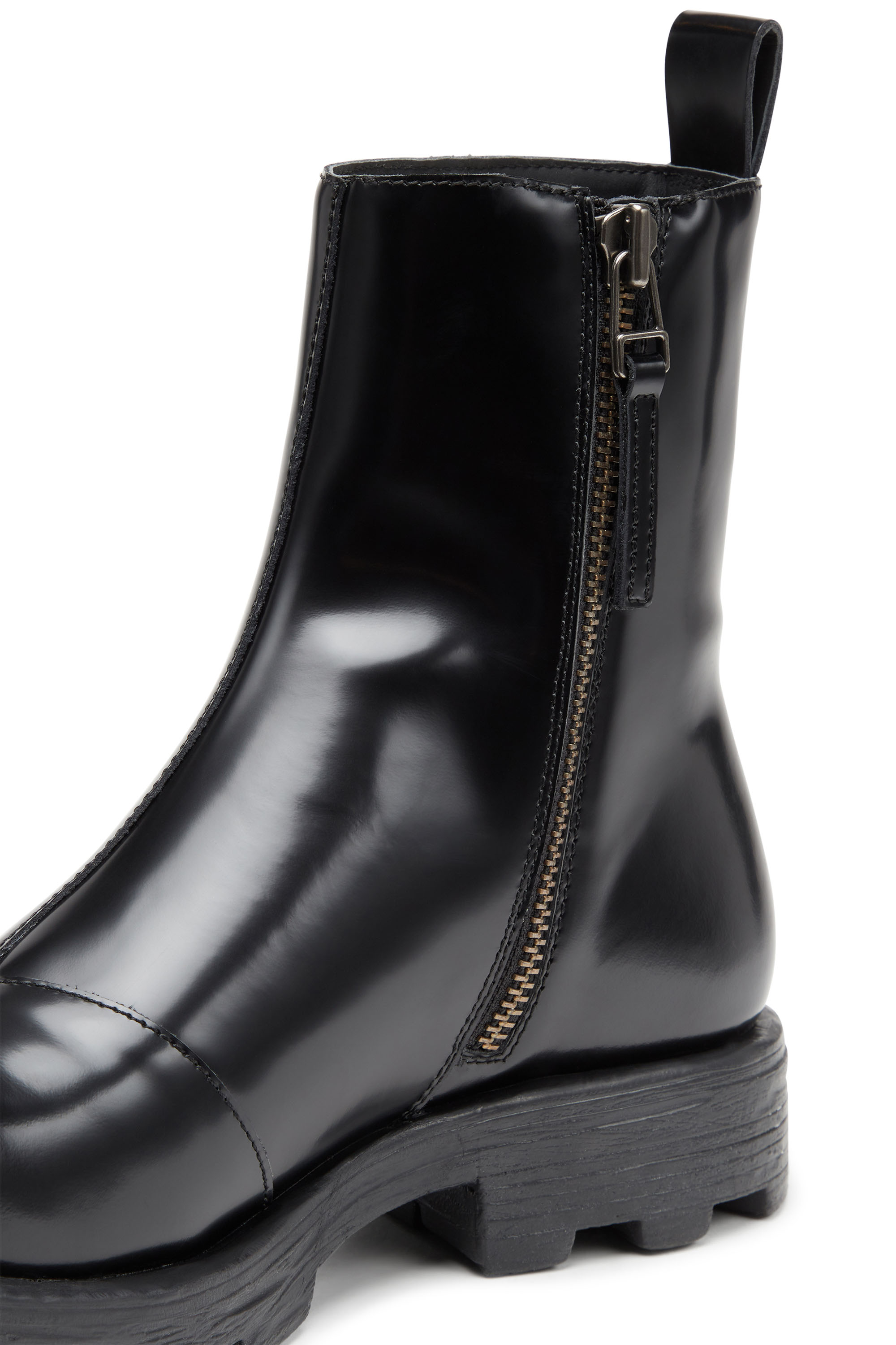 Diesel - D-HAMMER BT ZIP D, Man D-Hammer-Leather Chelsea boots with Oval D toe caps in Black - Image 5