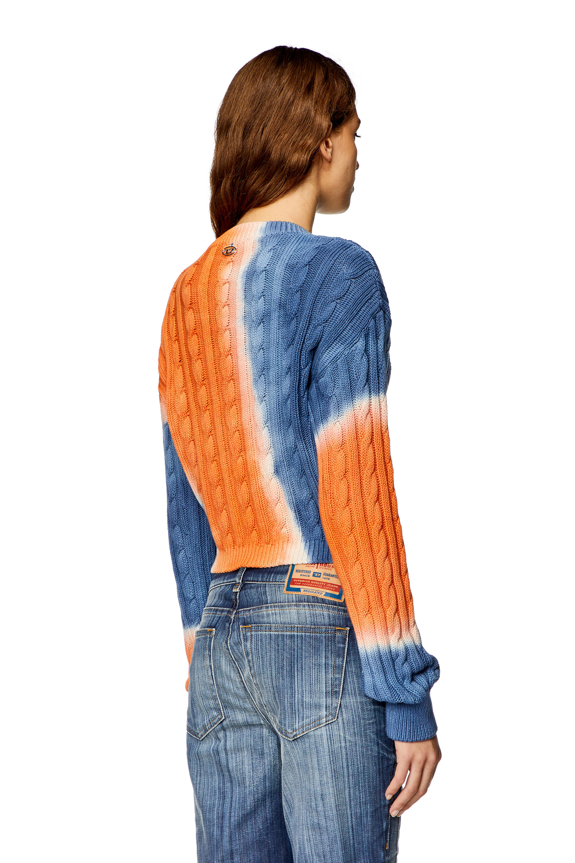 Diesel - M-JANEL, Woman Tie-dye jumper in cable-knit cotton in Multicolor - Image 4