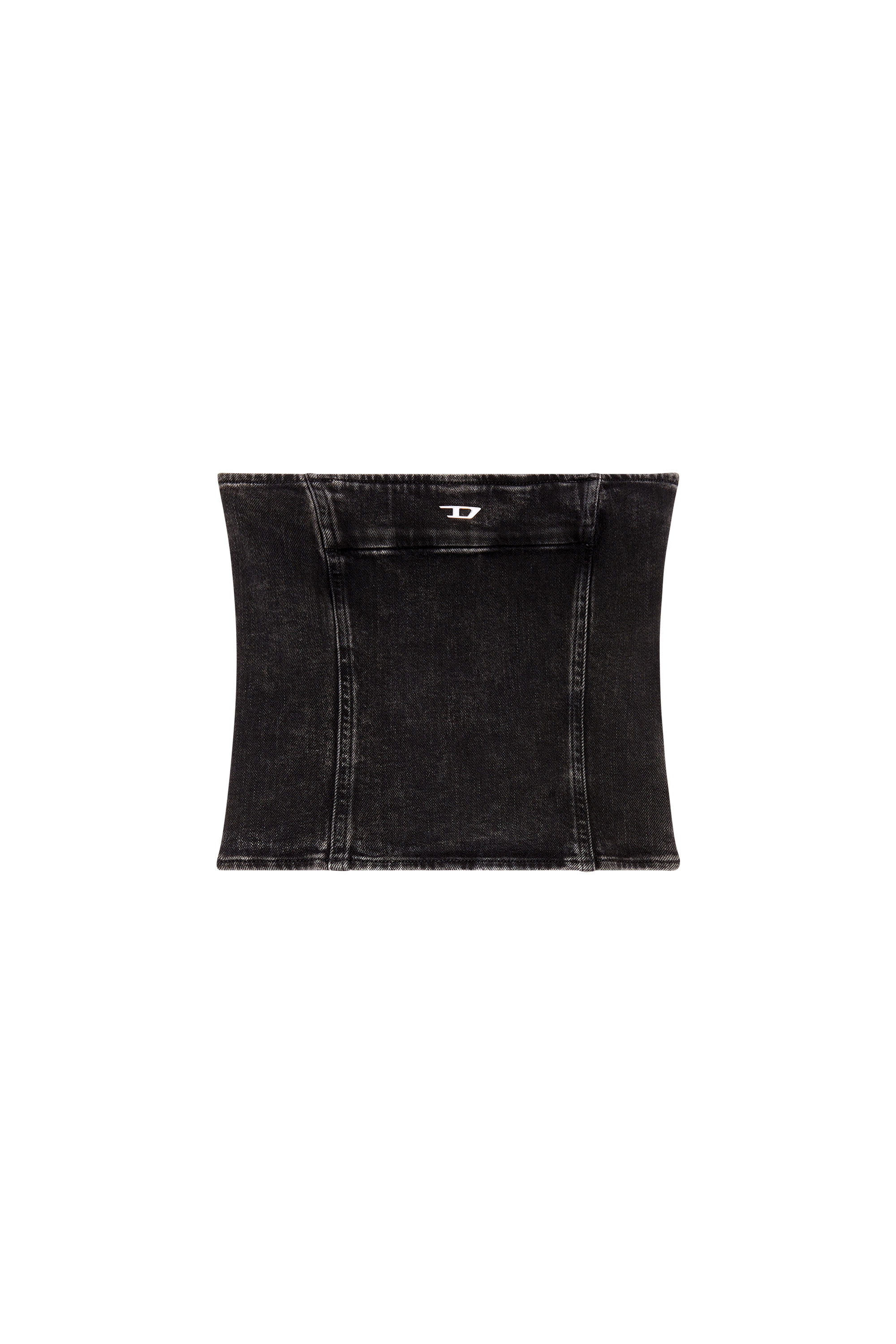 Diesel - DE-VILLE-D, Woman's Tube top in stretch denim in Black - 2