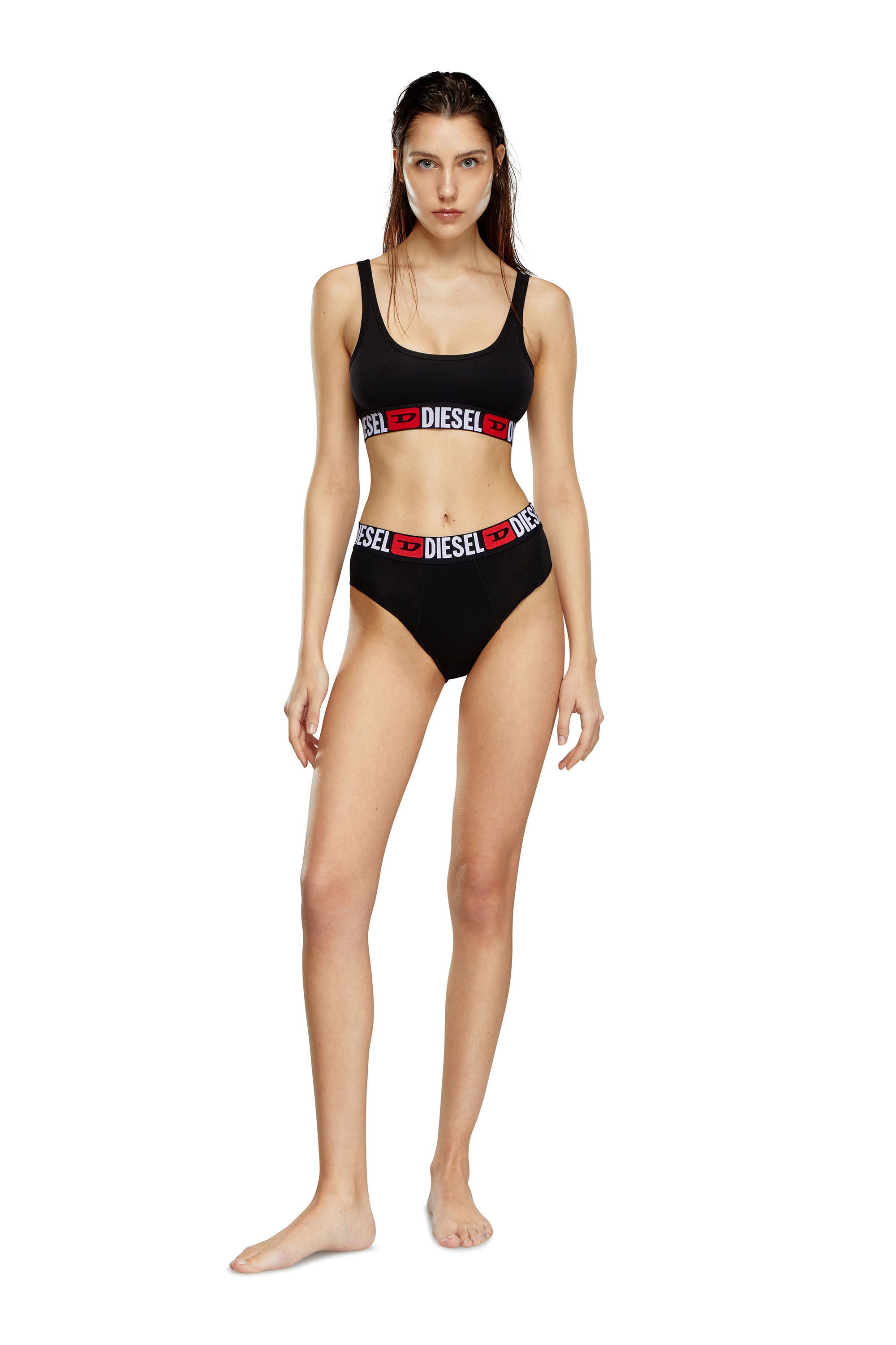 Diesel - UFPN-BLANCA-R-THREEPACK, Woman's Three-pack ribbed high-waisted briefs in Black - 3