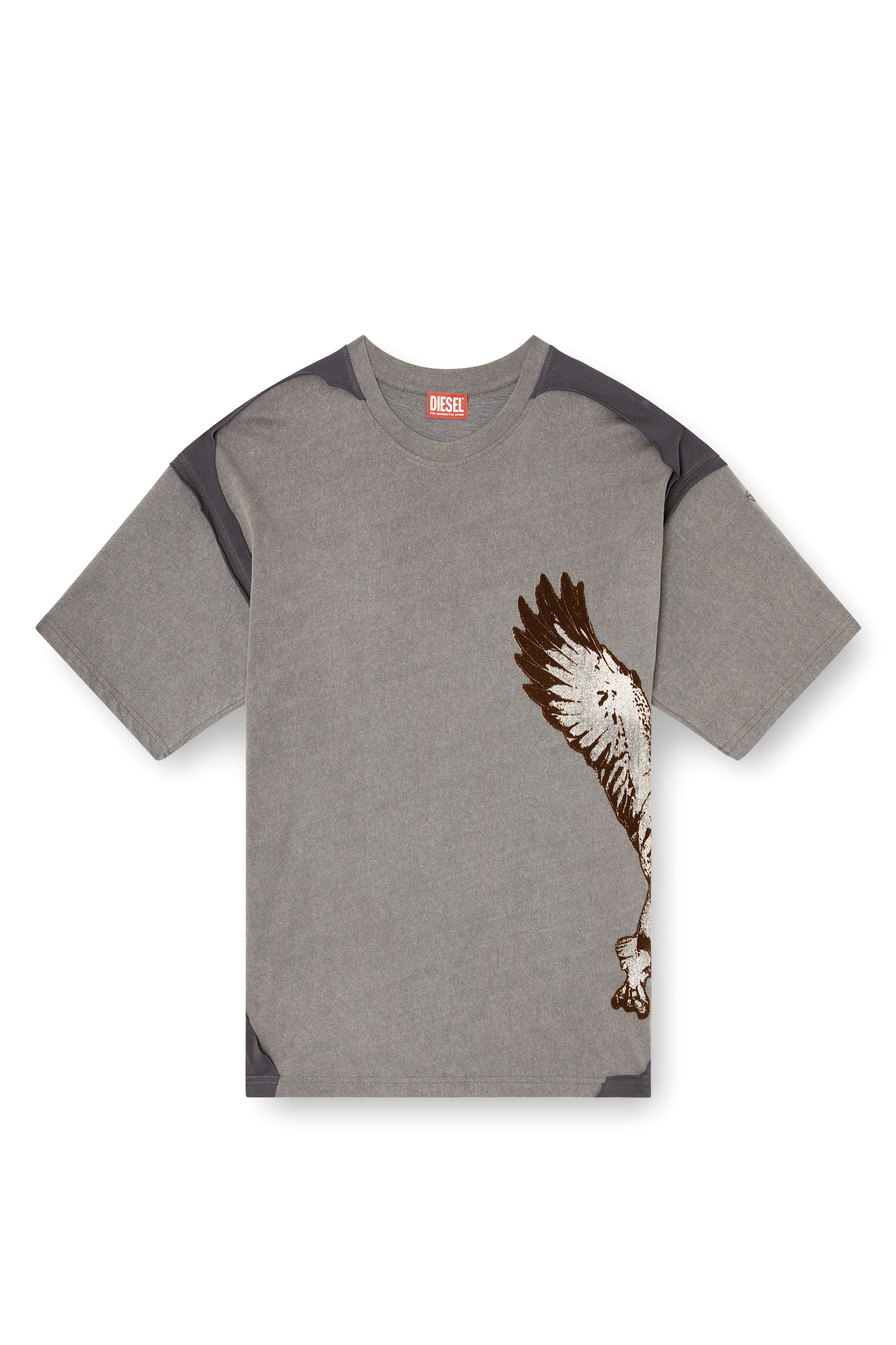 Diesel - T-BOXT-PEELOFF, Man's Peel-off T-shirt with eagle print in Grey - 2