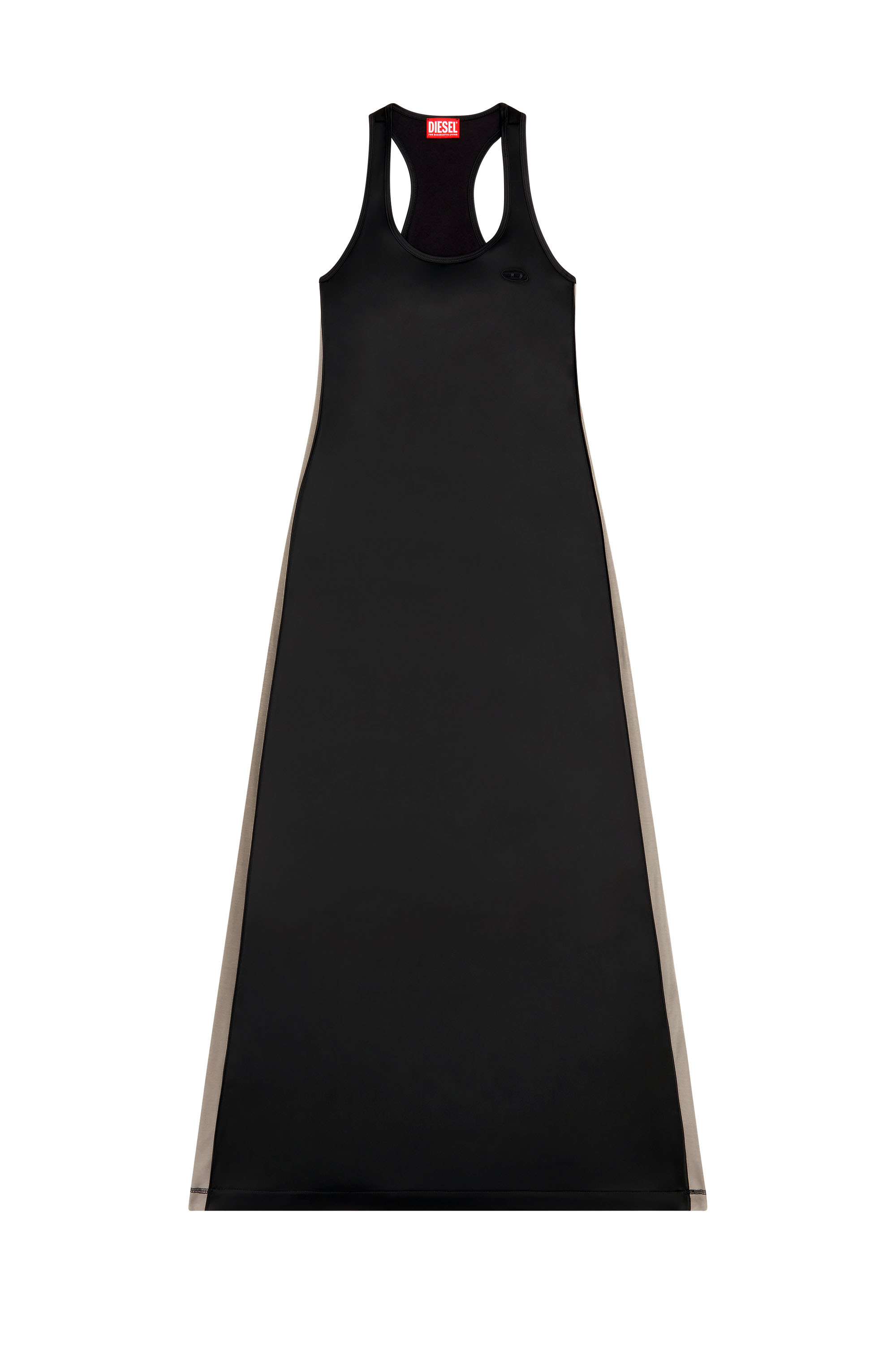Diesel - D-ARLYN, Woman Long dress in stretch satin and jersey in Black - Image 2