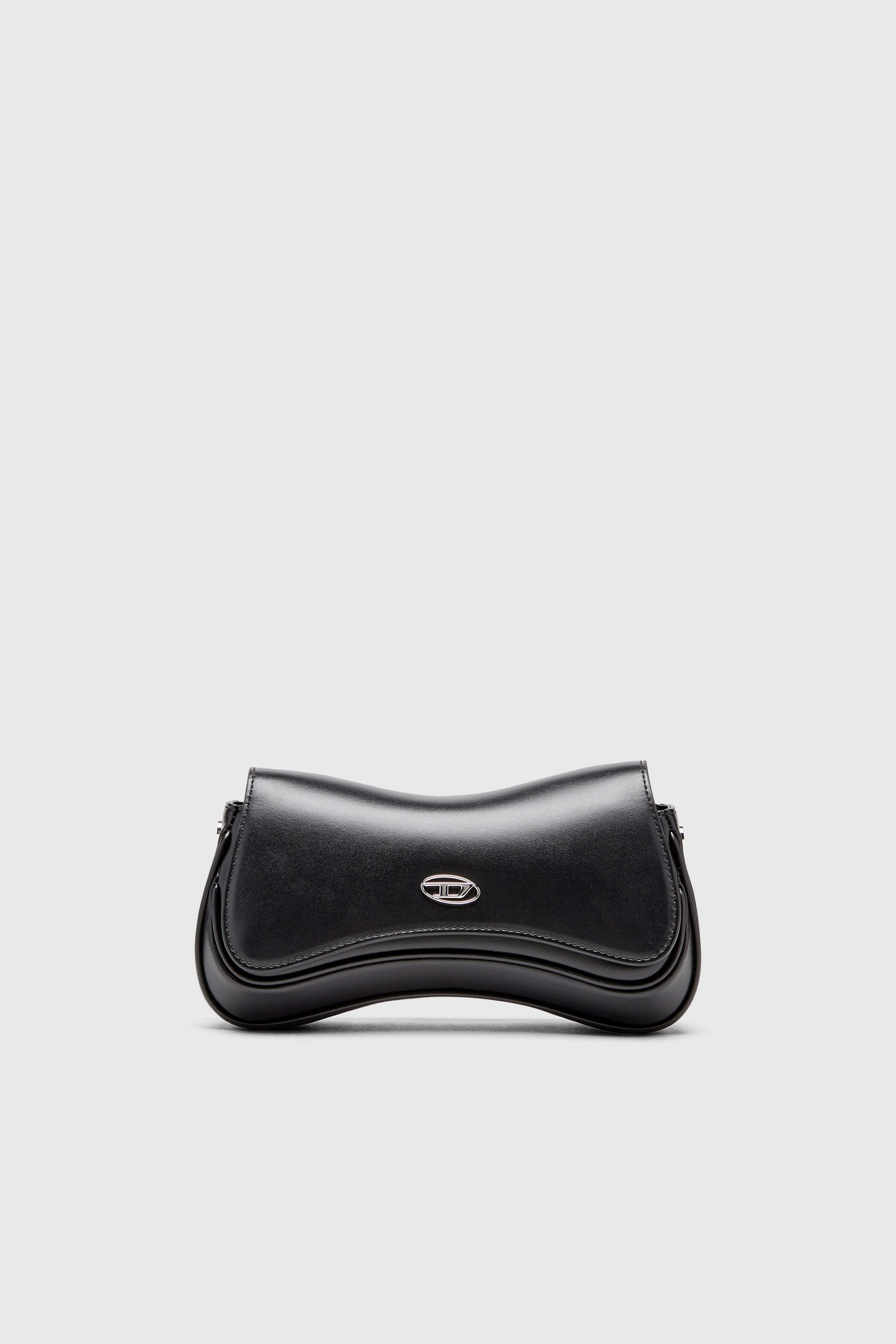 Diesel - PLAY CLUTCH, Woman's Play-Semi gloss leather shoulder bag in Black - 1