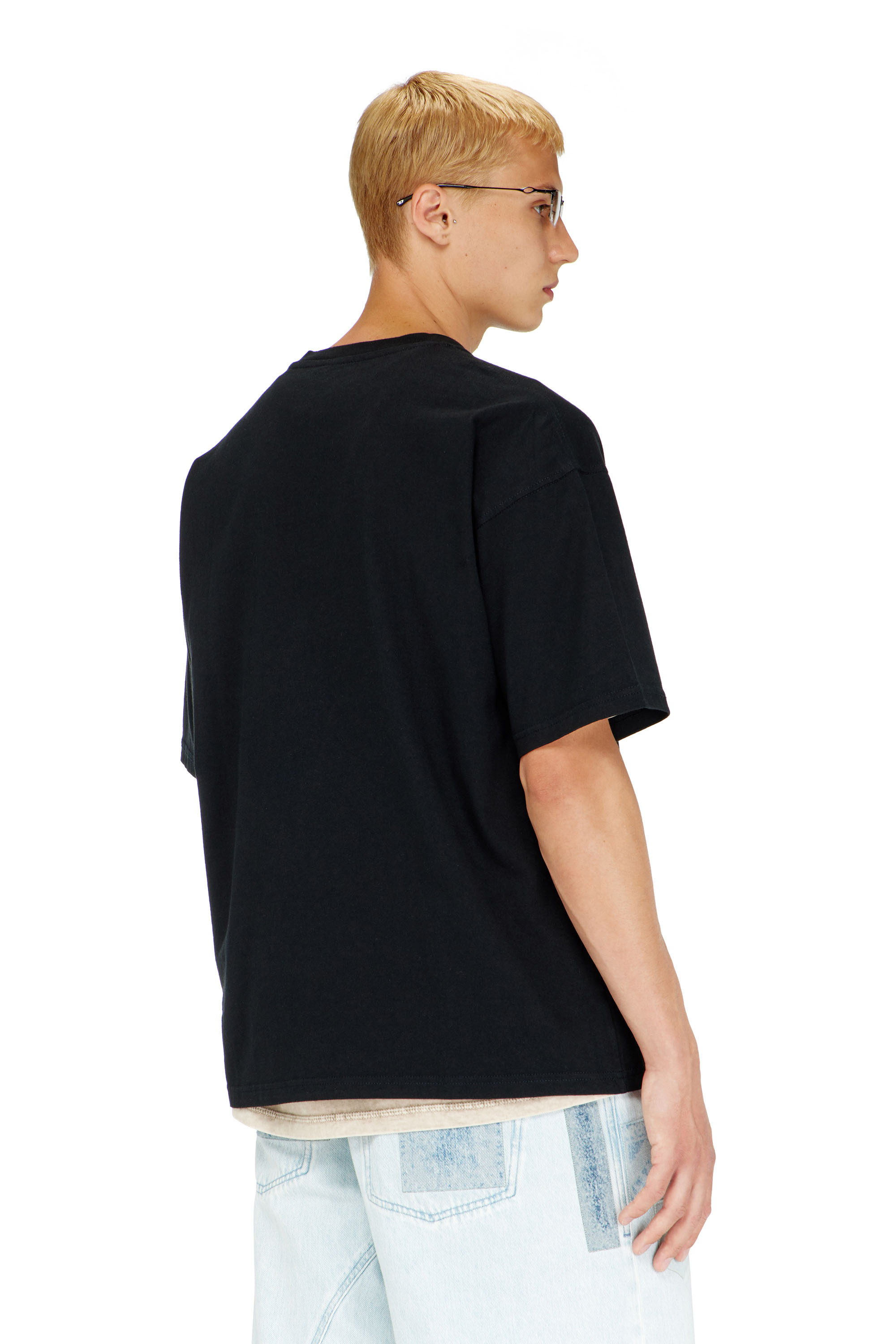 Diesel - T-BOXT-LAB, Man's T-shirt with jacquard logo patch in Black - 4