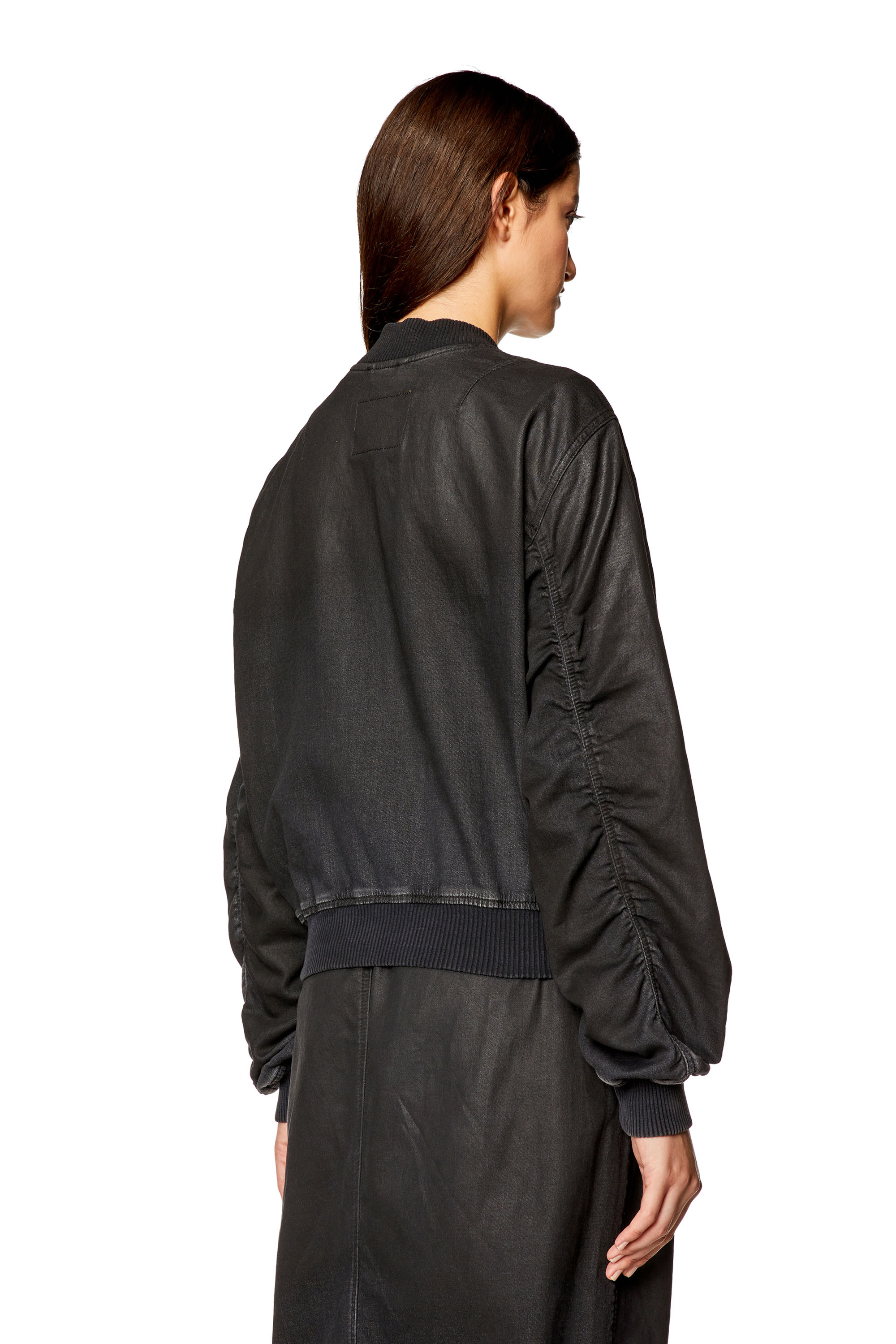 Diesel - DE-KIDDO JOGG, Woman Bomber jacket in coated denim in Black - Image 4