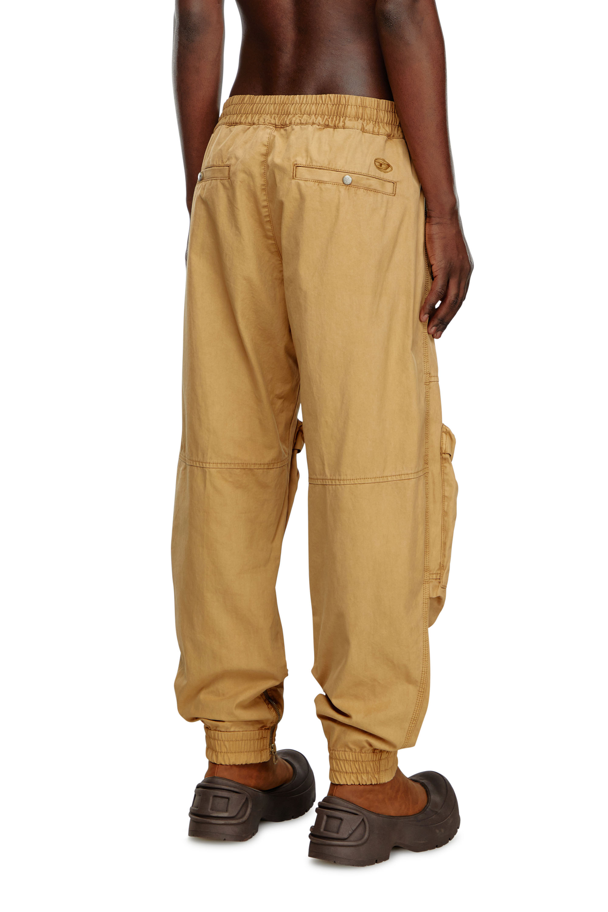 Diesel - P-BEECK, Man's Cargo pants in faded organic cotton in Light Brown - 4