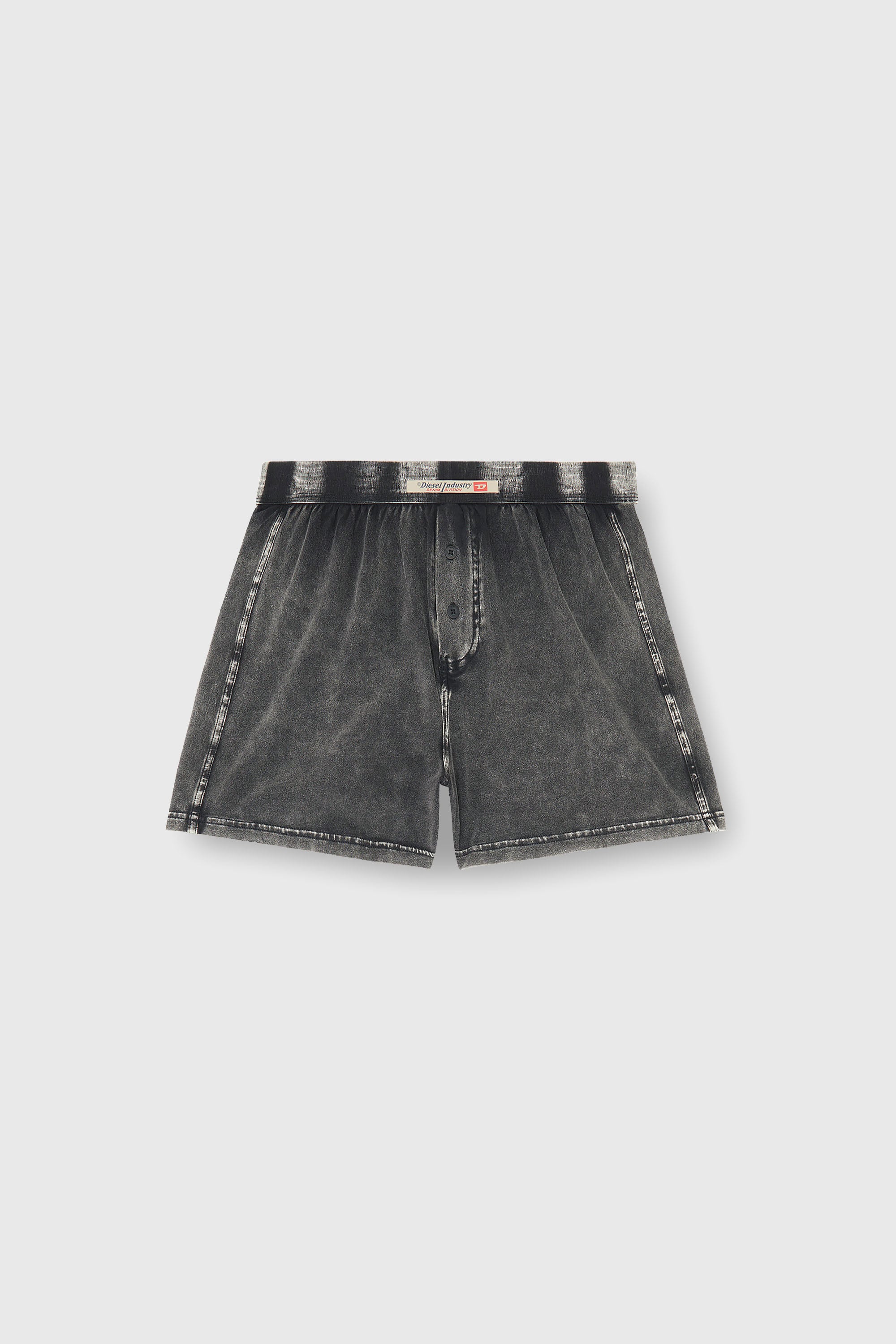 Diesel - STARPER-EL-DNM, Man's Boxer briefs in cotton with denim effect in Dark grey - 2