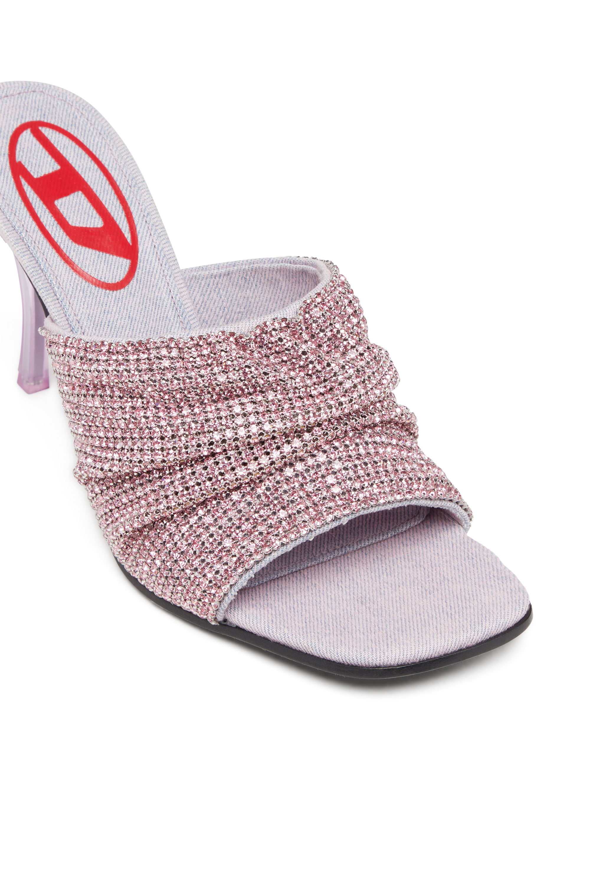 Diesel - D-SYDNEY SDL S, Woman D-Sydney Sdl S Sandals - Mule sandals with rhinestone band in Pink - Image 7