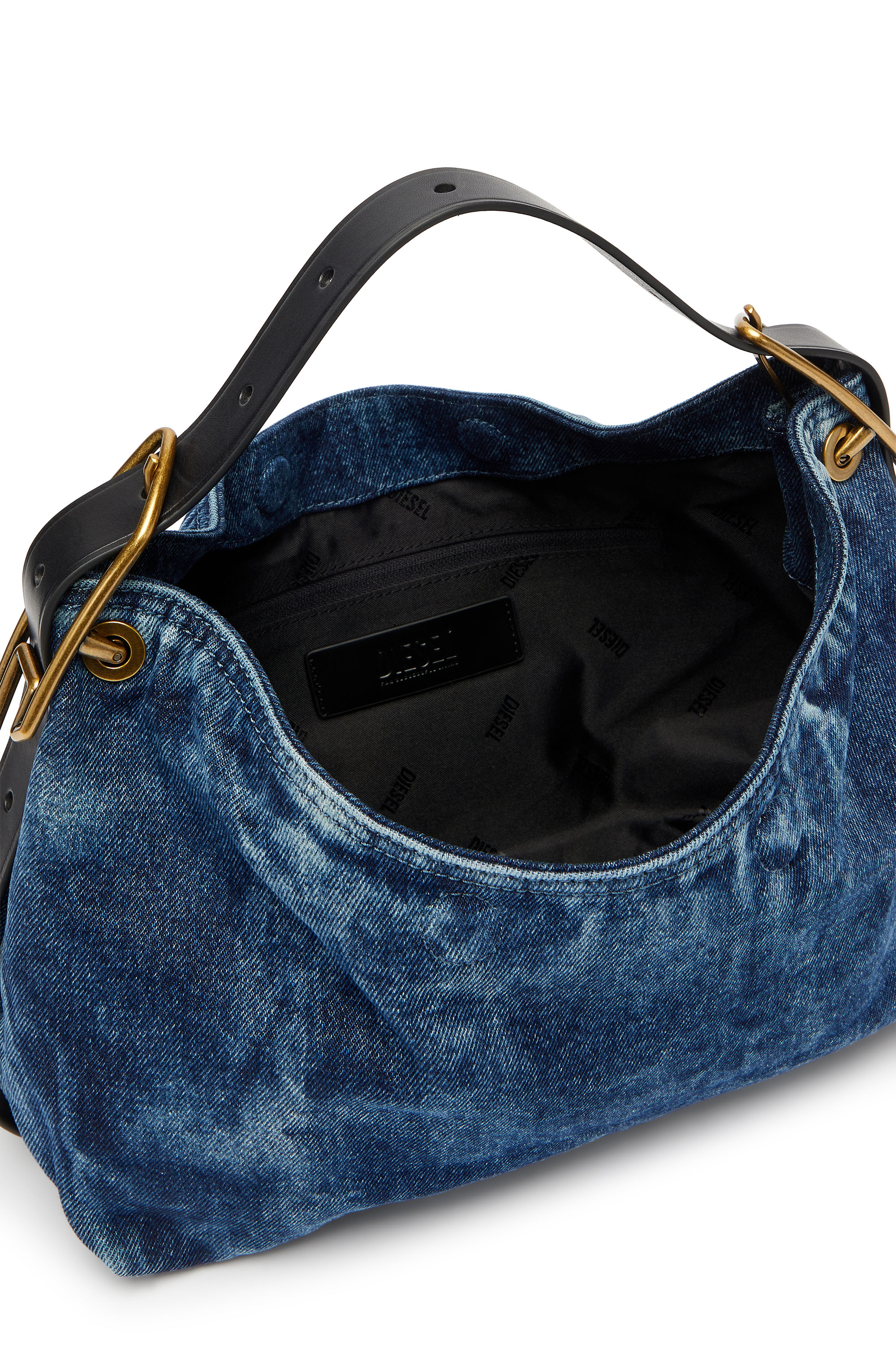 Diesel - D-LINE SHOULDER, Woman's D-Line-Denim shoulder bag in Medium blue - 4