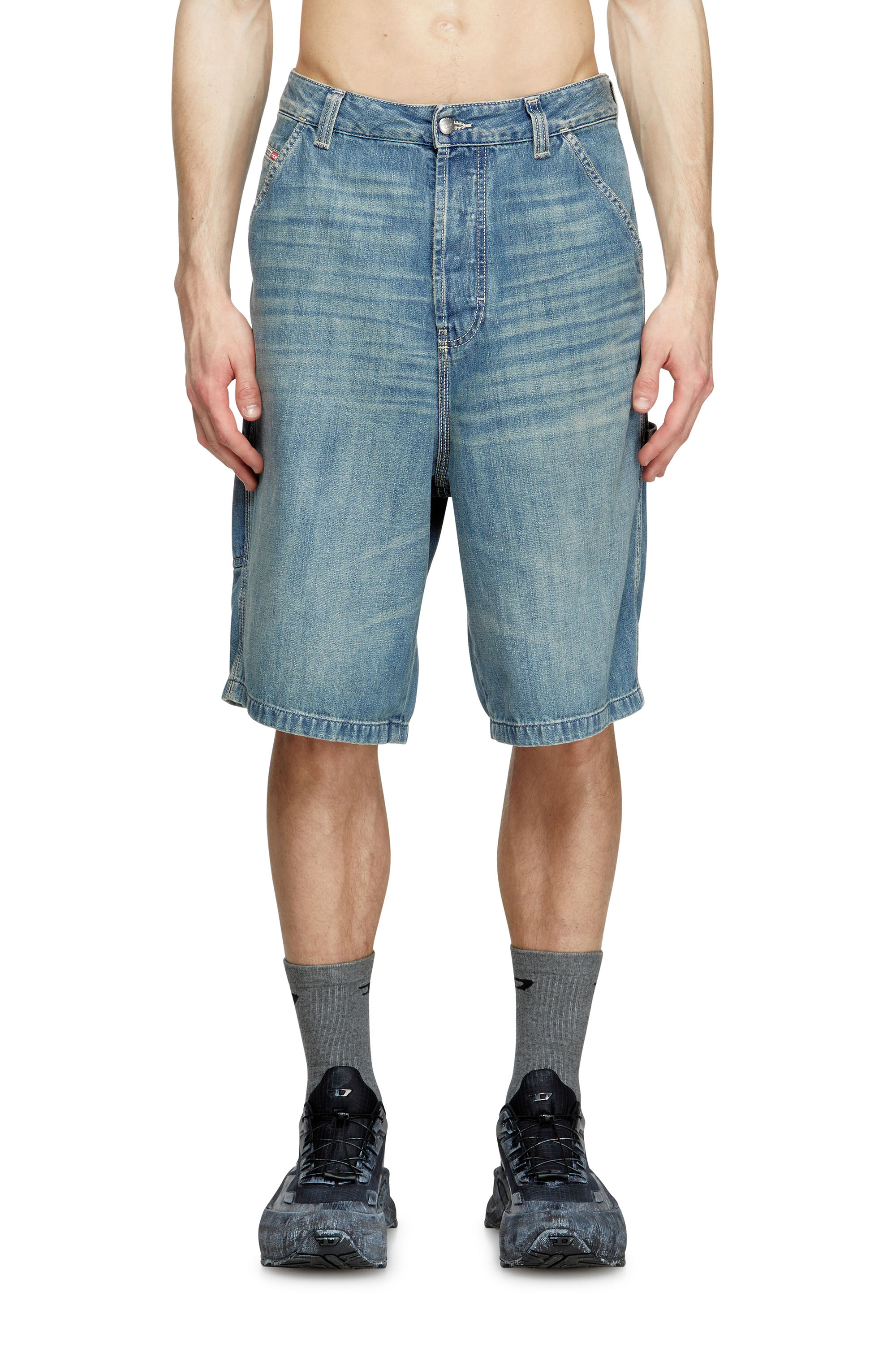 Diesel - D-LIVERY-W-SHORT, Man's Utility-style denim shorts in Light Blue - 3