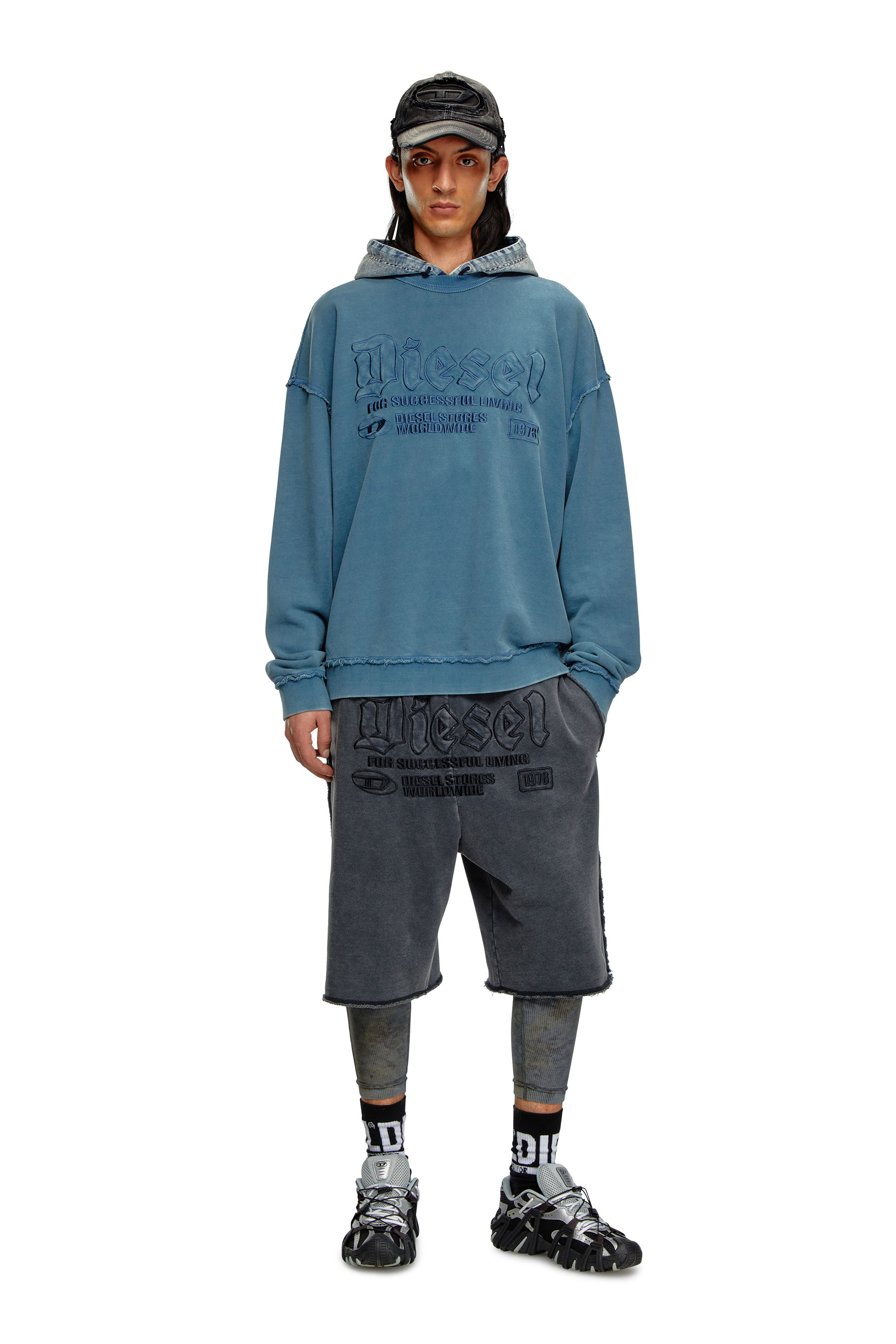 Diesel - S-BOXT-RAW, Man Sweatshirt with logo embroidery in Blue - Image 2