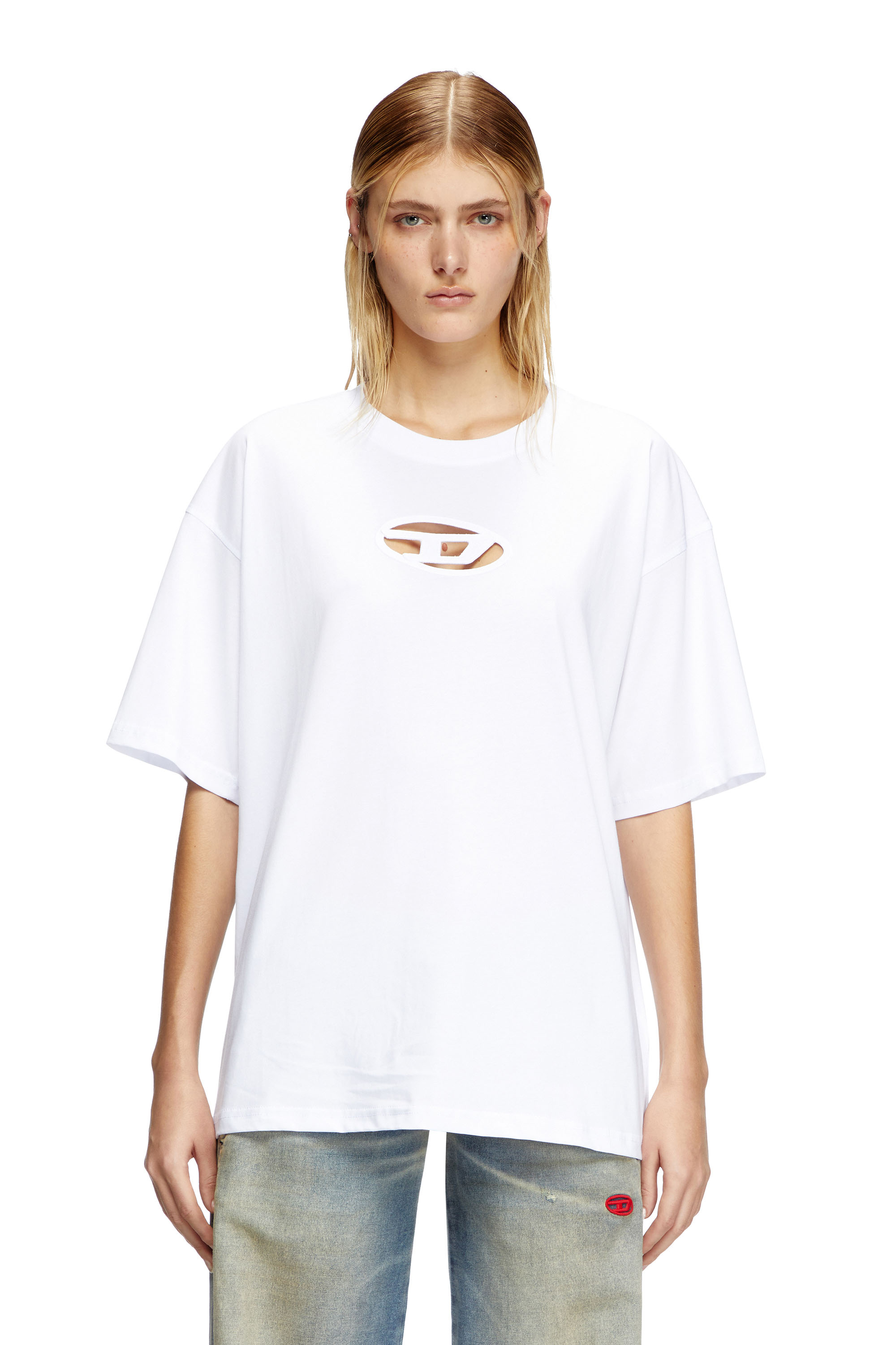 Diesel - T-BOXT-OD, Unisex's T-shirt with embroidered Oval D in White - 5