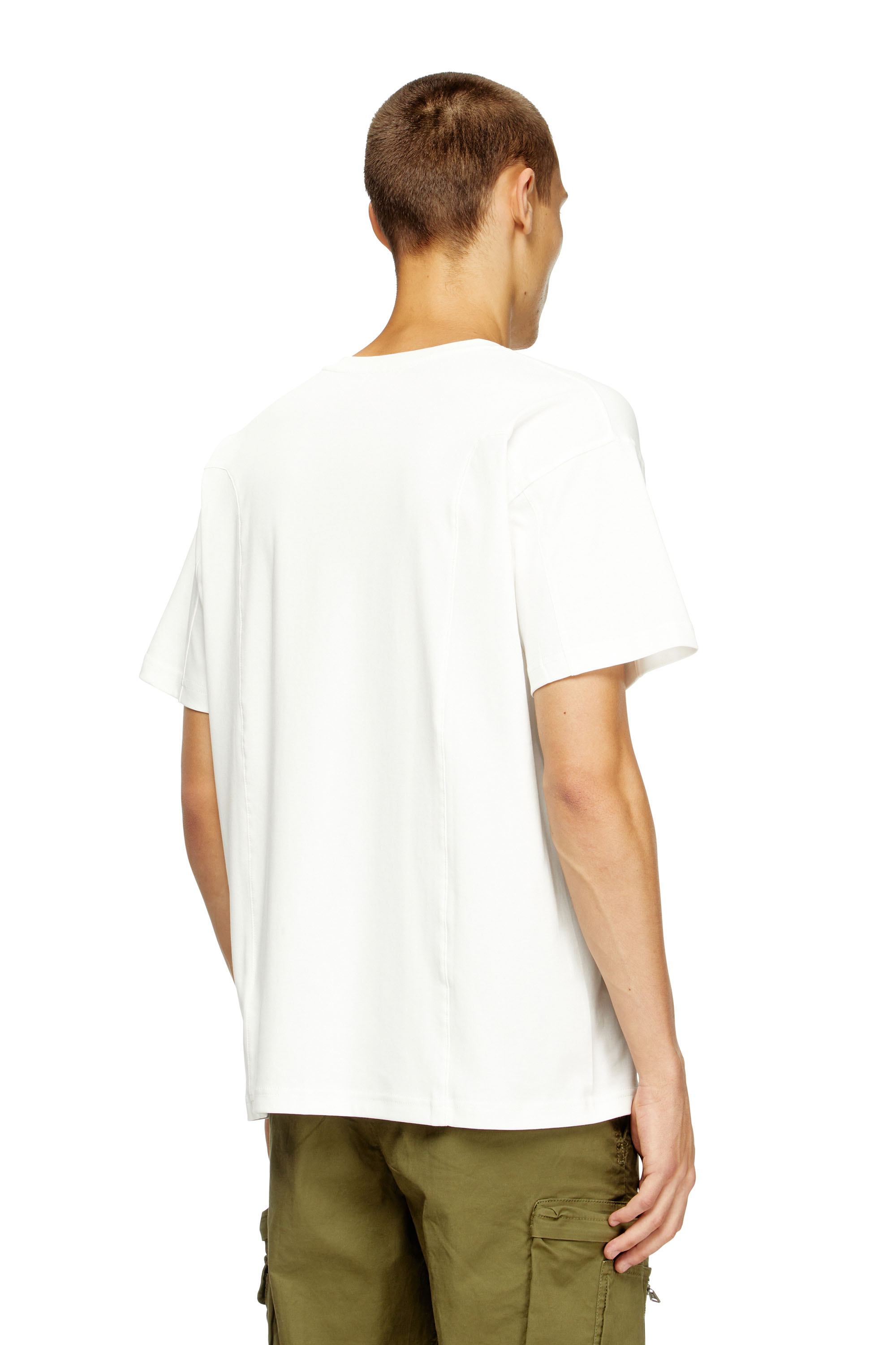 Diesel - T-NORM-INT, Man's Short-sleeve T-shirt with panels in White - 4